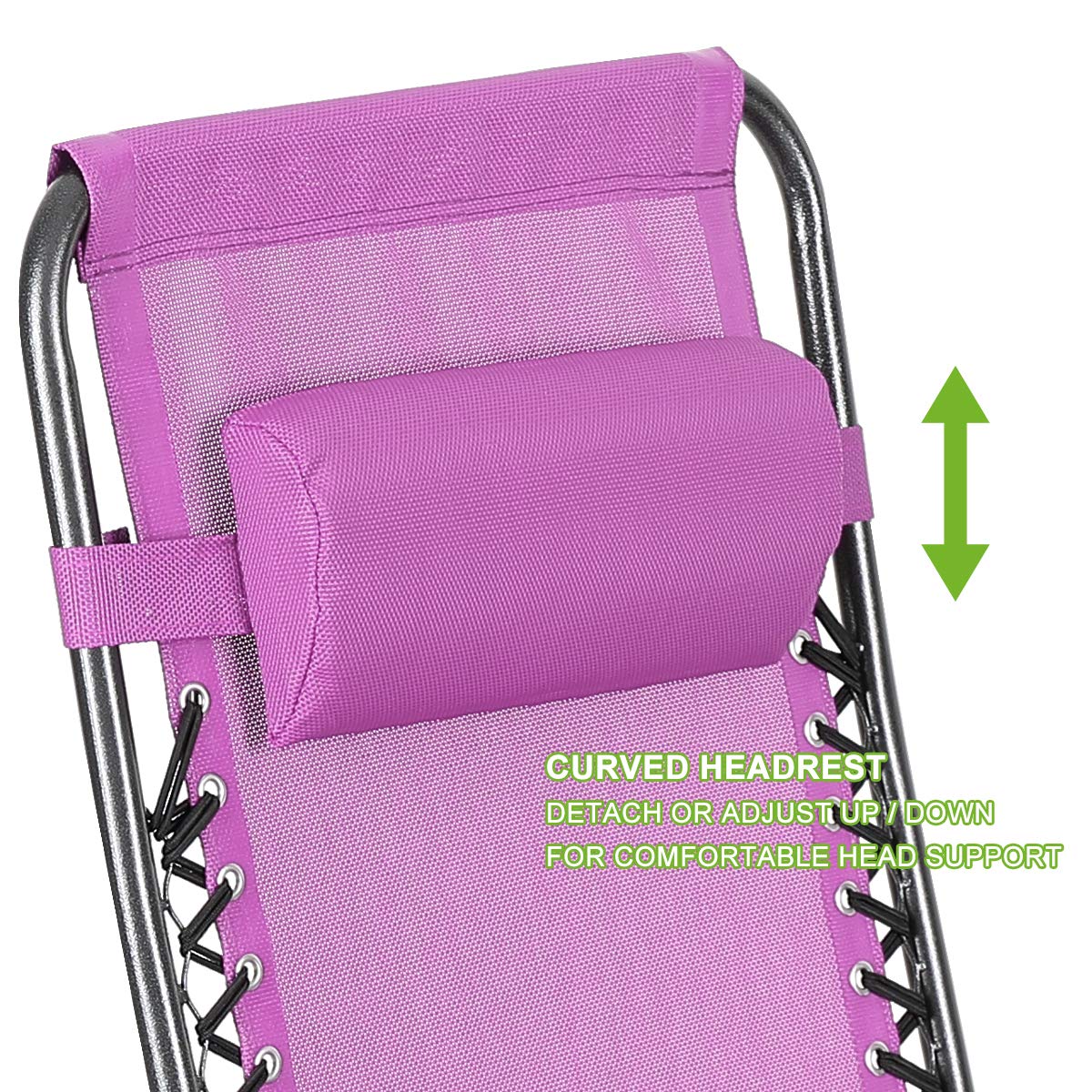 Zero Gravity Recliner Chair with Cup Holder - Adjustable Outdoor Lounge Chair for Patio, Lawn, Backyard & Poolside Relaxation (Purple) - Perfect for Sunbathing, Camping & Beach Vacations