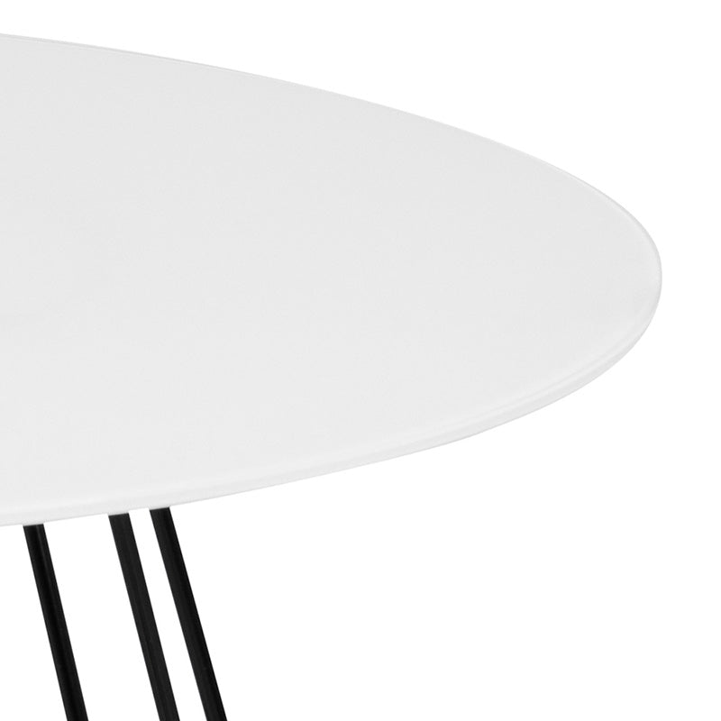 CYRUS 80cm Glass Coffee Table - Modern White & Black Design for Living Room, Office & Lounge Decor