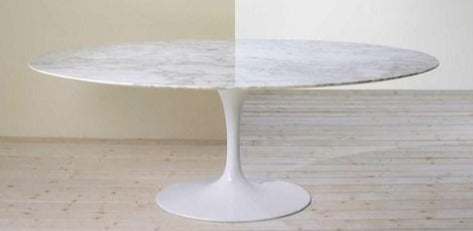 Eero Saarinen Tulip Table - 54 x 96 Inch Oval Dining Table | Mid-Century Modern Design for Dining Room, Kitchen & Office Spaces