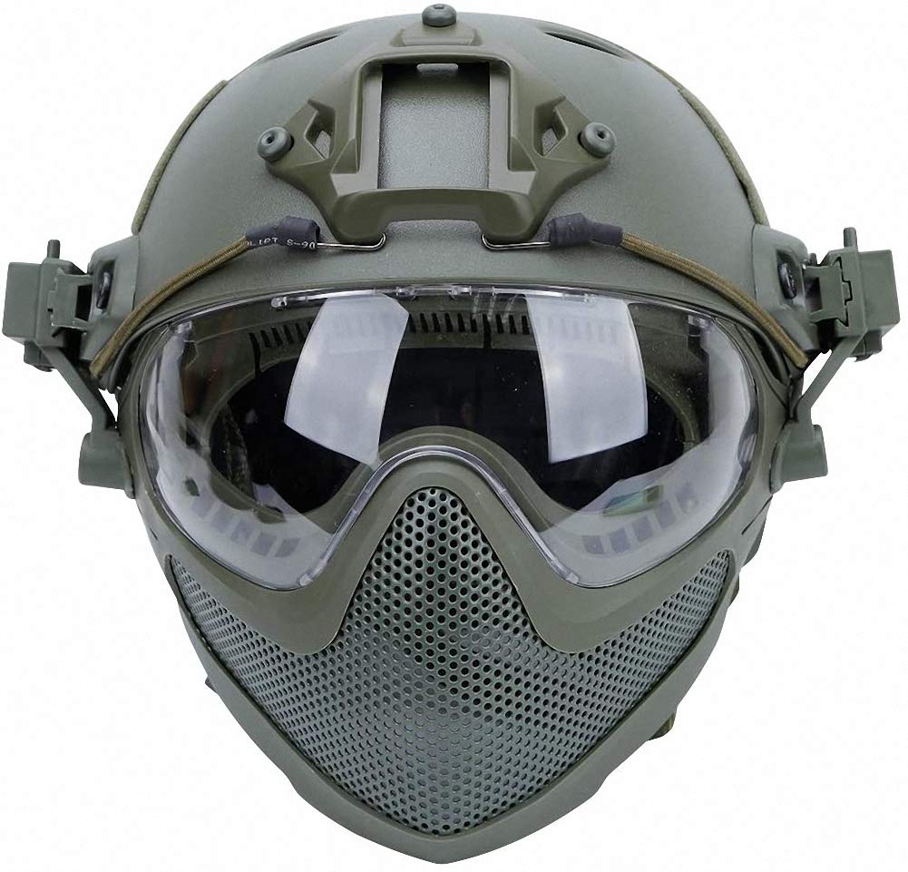 Tactical Airsoft Fast Helmet F22 - Full Face Protective Military Helmet with Detachable Mask & Goggles for Airsoft, Paintball, and Outdoor Combat Training