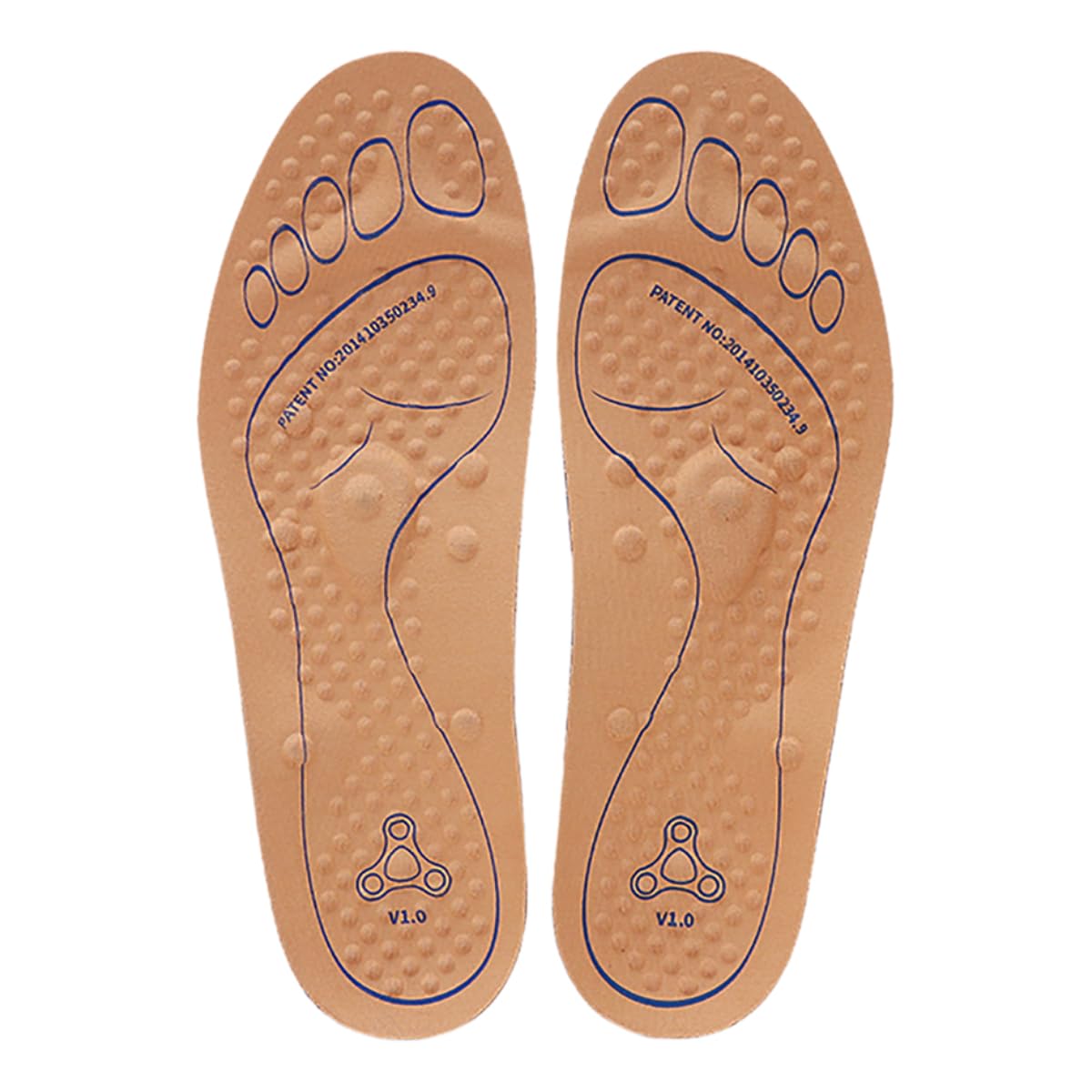 Acupressure Magnetic Massage Insoles for Foot Pain Relief - Washable Shoe Insoles to Improve Circulation & Immunity - Ideal for Middle-Aged & Elderly (US Men 7.5/Women 9.5, Brown) - Perfect for Daily Walking, Standing & Post-Workout Recovery
