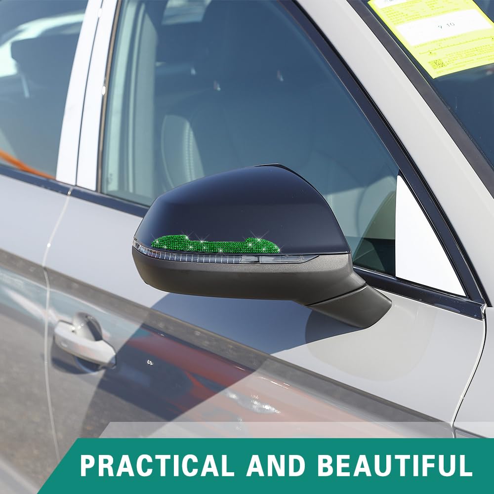 Deemars 4PCS Bling Rhinestone Car Door Handle Protectors - Scratch Resistant Stickers, Side Mirror Anti-Collision Strips & Door Edge Guards - Universal Car Accessories for Women & Men - Perfect for Luxury Cars, Daily Commuting & Vehicle Protection