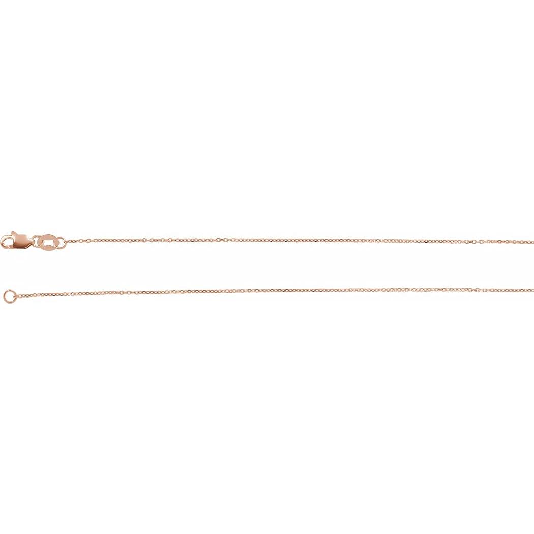 14K Rose Gold 1mm Sparkle Cut Cable Chain Necklace for Women & Men - Dainty Layering Jewelry for Everyday Wear & Special Occasions