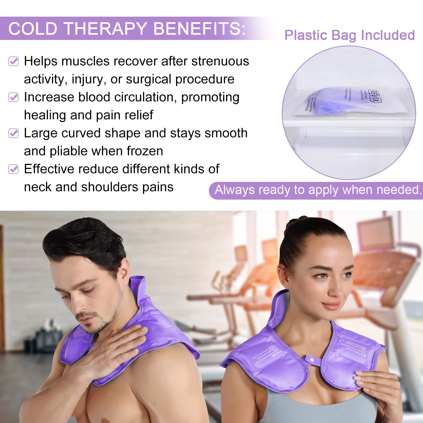 REVIX Reusable Shoulder & Knee Ice Pack for Injuries - Hot & Cold Therapy for Pain Relief, Swelling, Sprains, Sports Recovery (Perfect for Athletes, Post-Surgery, Arthritis)