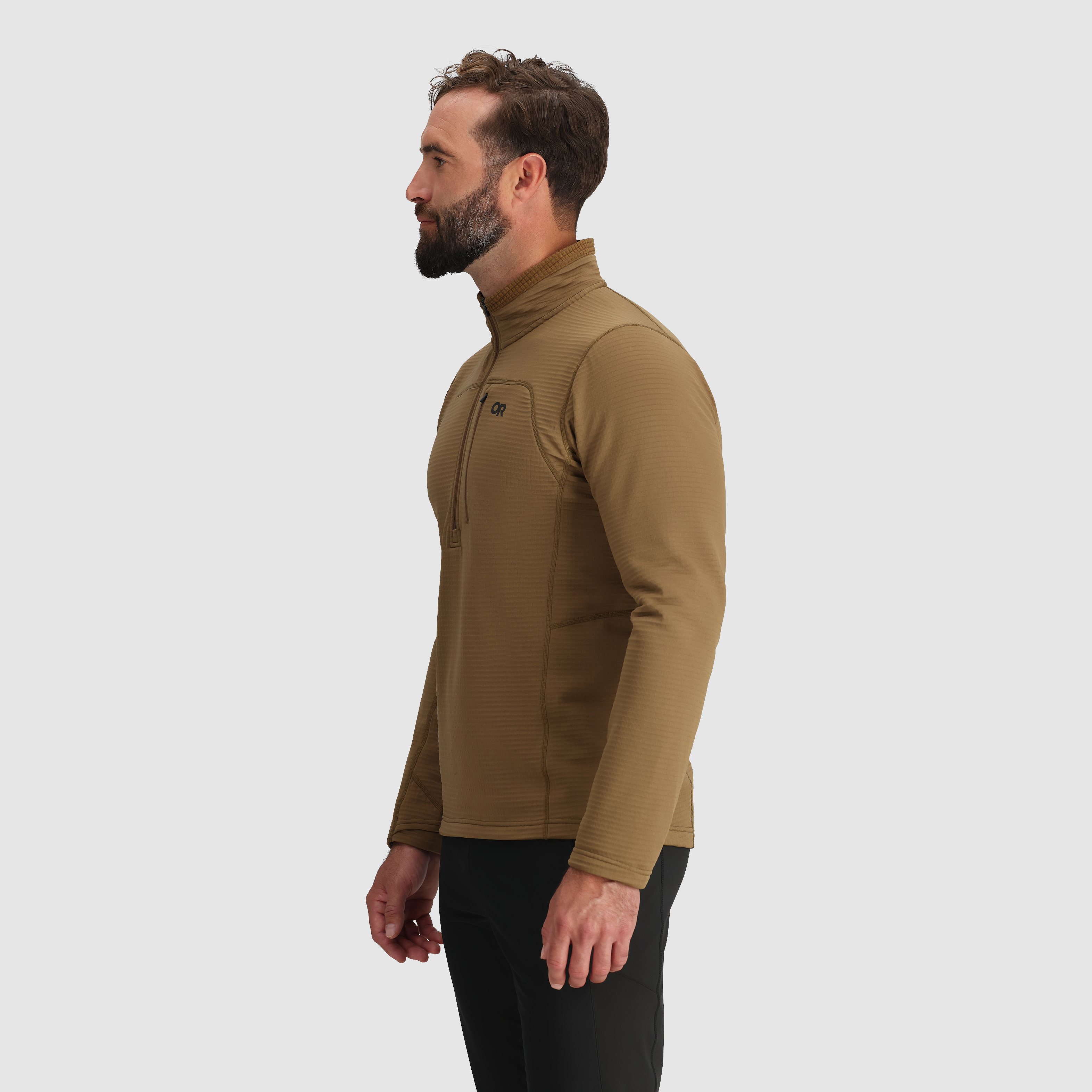 Men's Vigor Grid Fleece Half Zip Pullover - Lightweight Thermal Performance Shirt for Running, Hiking & Outdoor Activities