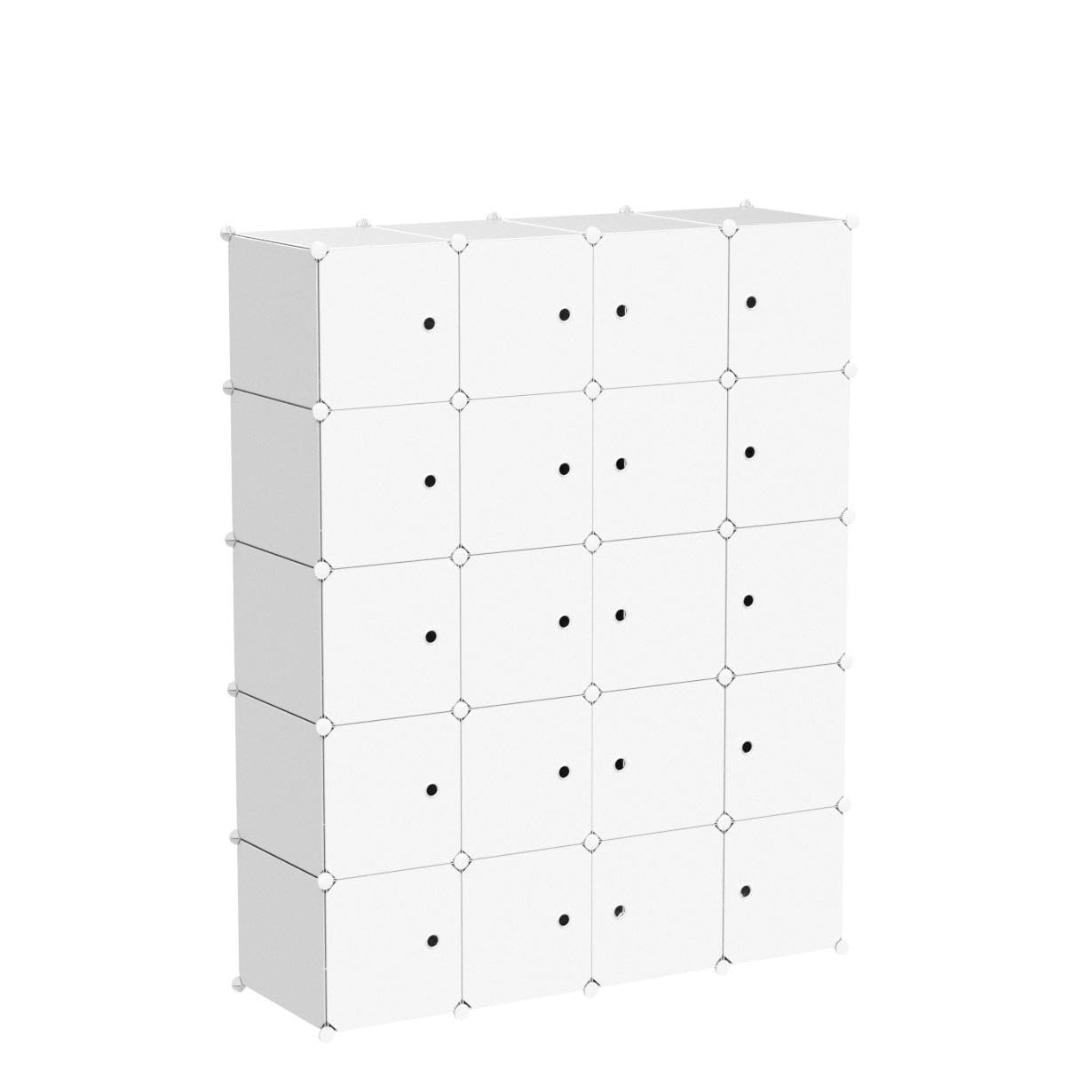 KOUSI Large Cube Storage Organizer - 14x18 Inch Depth (20 Cubes) for Closet, Dresser, Shelving & Toy Organization | White Storage Cabinet for Bedroom, Nursery & Playroom