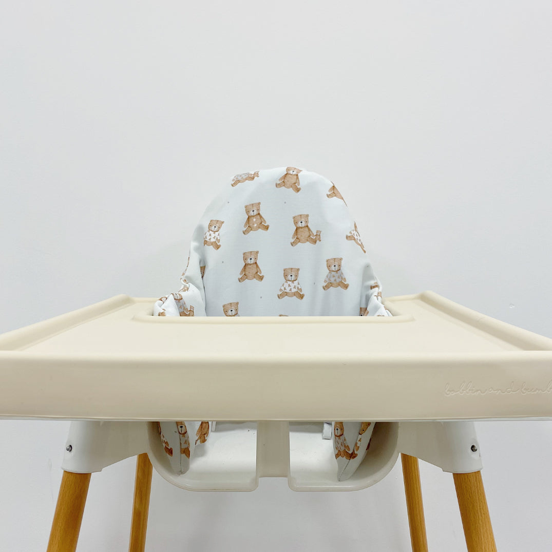 IKEA Highchair Cushion Cover - Soft Teddy Bear Print Baby Dining Seat Protector | Perfect for Mealtime, Nursery & Toddler Feeding
