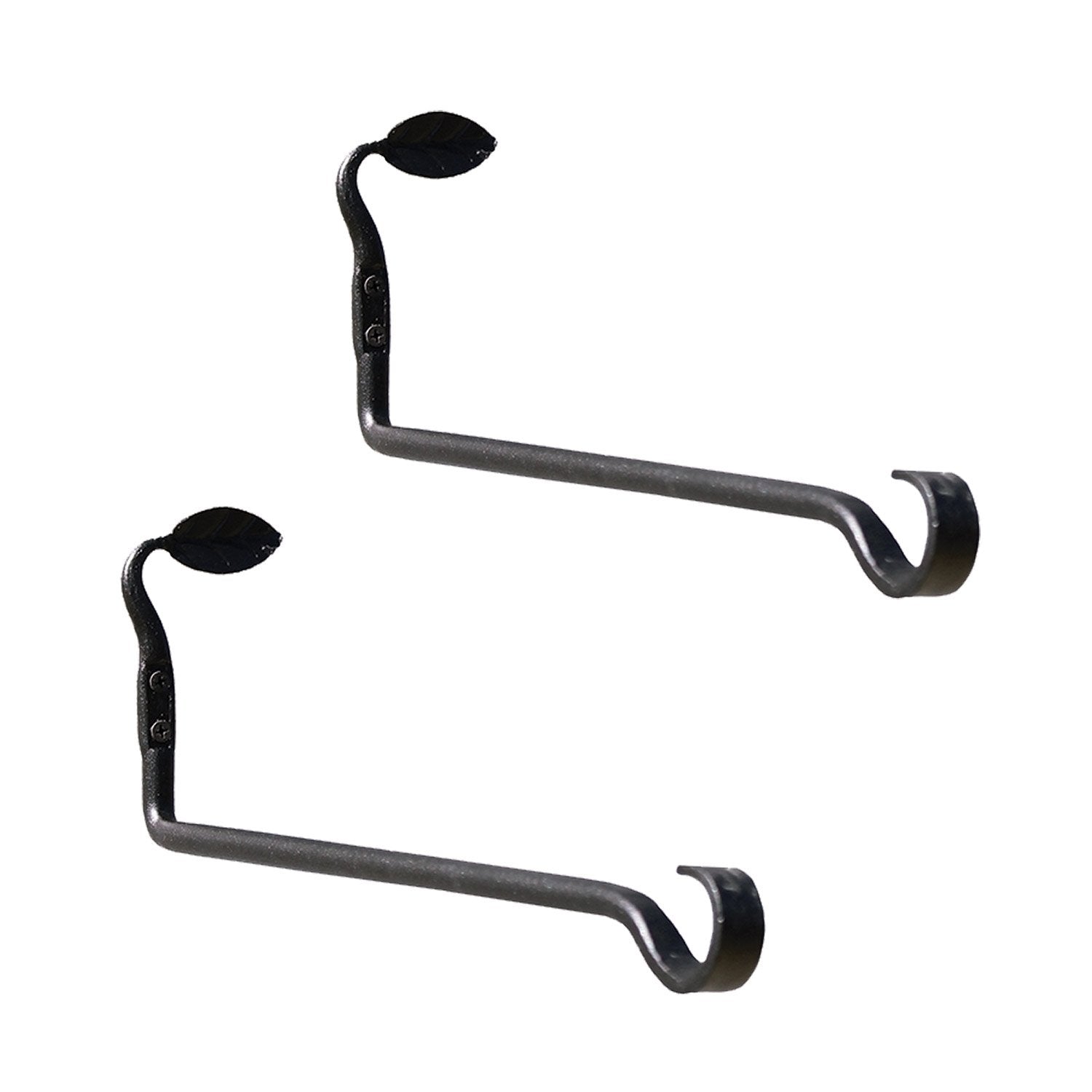 2 Pack Straight Leaf Wall Brackets - Heavy Duty Metal Shelf Supports for Floating Shelves, Bookshelves & Home Decor - Easy Installation, Rust-Resistant Finish
