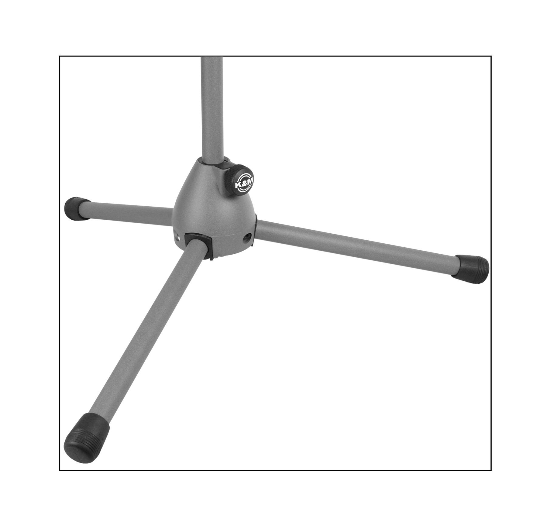 Professional K&M Konig & Meyer 25900.570.87 Low Profile Microphone Stand with Telescopic Boom Arm - Zinc Die-Cast Base, Soft Touch Finish - German Made Gray Studio Mic Stand for Musicians, Singers & Podcasters - Perfect for Home Studios, Live Performances & Recording Sessions