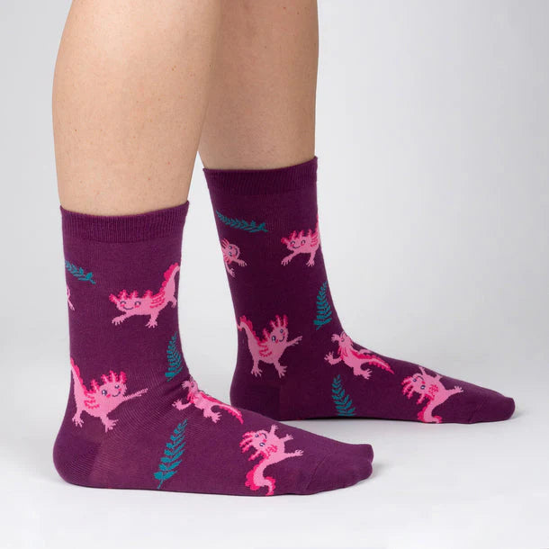 Fun & Comfortable Sock It To Me Crew Socks with Relaxolotl Design - Perfect for Casual Wear, Gifts & Everyday Fashion