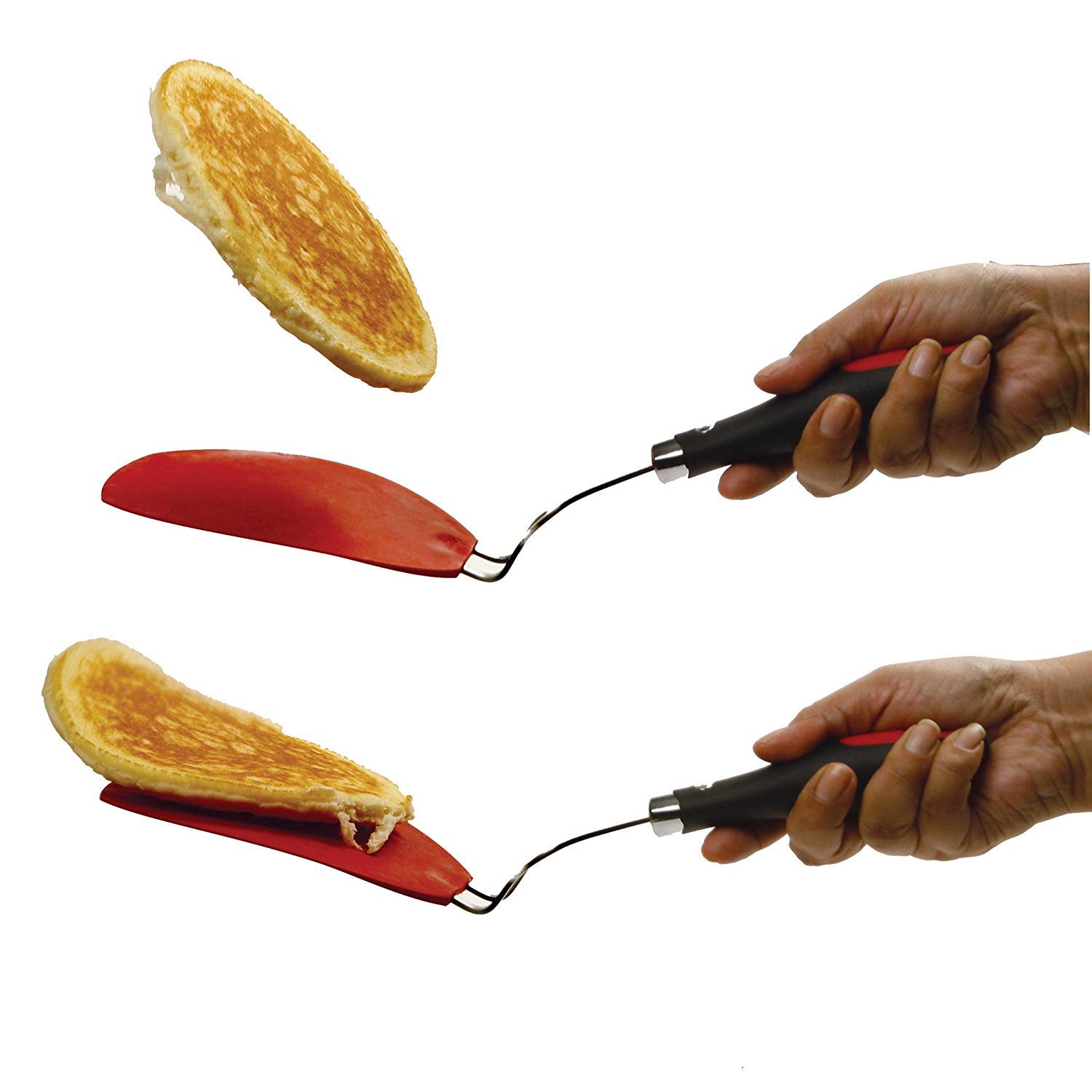 Norpro Grip-EZ Flexible Pancake Spatula with Silicone Round Pancake & Egg Rings (2-Piece Set) - Perfect for Breakfast Cooking, Flipping Pancakes, Eggs, and Burgers on Nonstick Pans