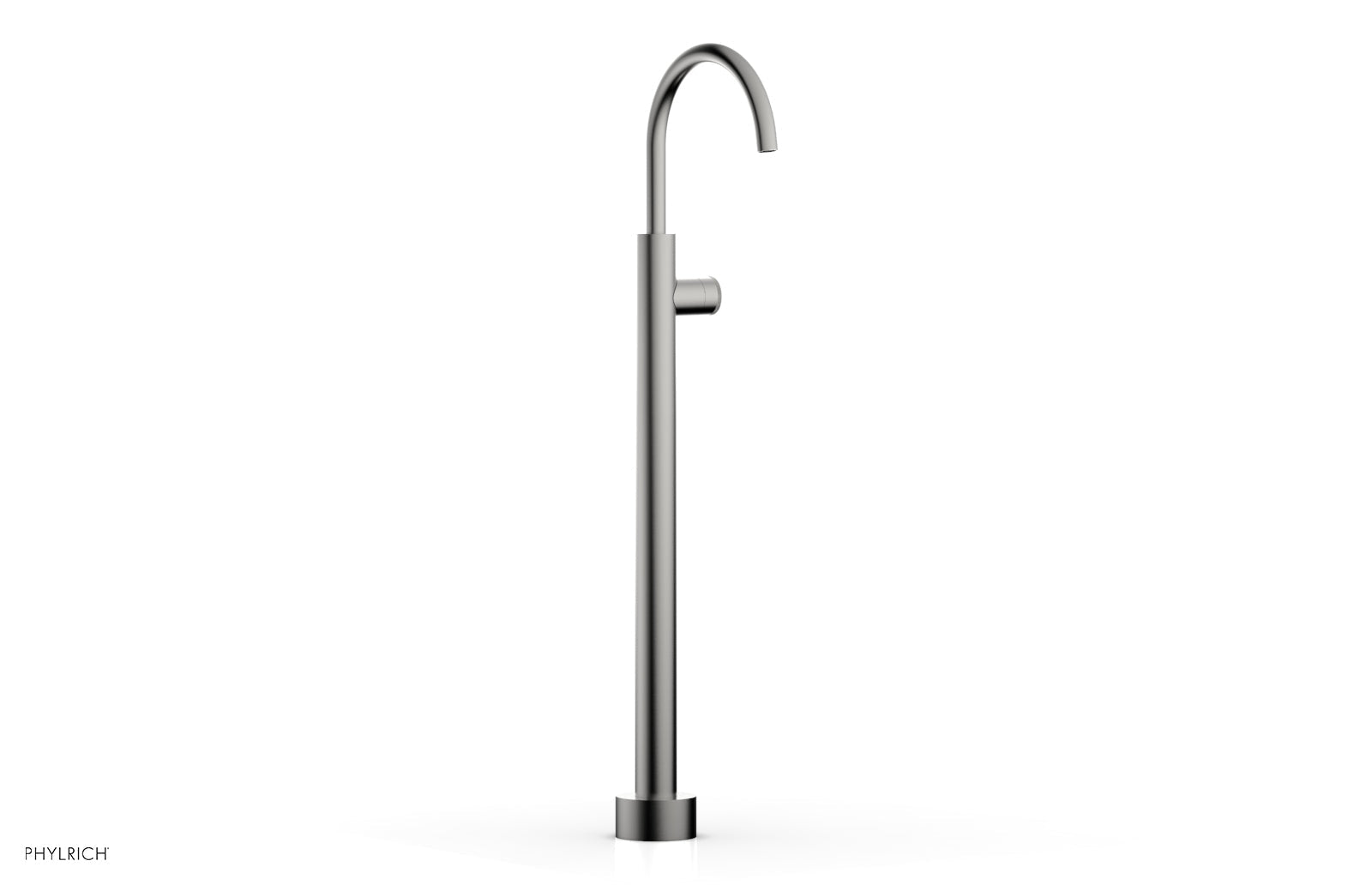 BASIC II Tall Floor Mount Tub Filler with Knurled Handle - Model 2304402 | Modern Bathroom Faucet for Freestanding Tubs & Luxury Spa Experience