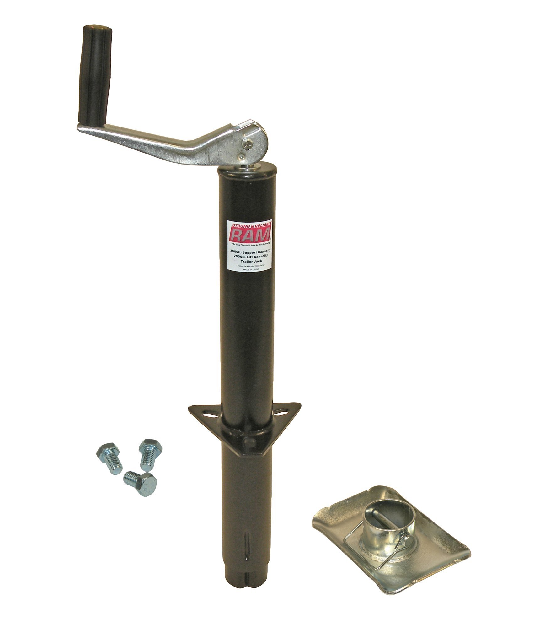RAM A-Frame Trailer Jack with Foot & Mounting Hardware - Heavy Duty Stabilizer for Campers, Boats & Utility Trailers