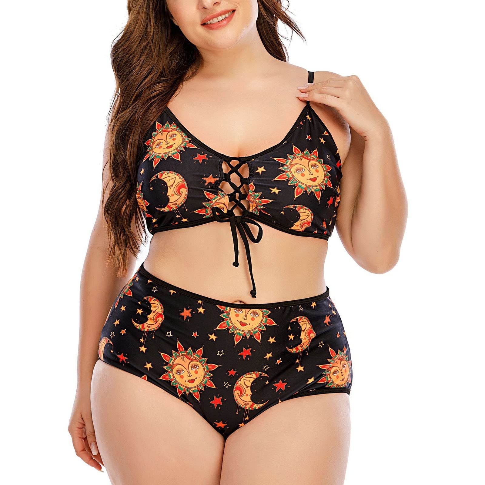 Women's Two-Piece Printed Swimsuit Set - Halter Bikini Top & Bottom in Teal for Beach, Pool & Summer Vacations