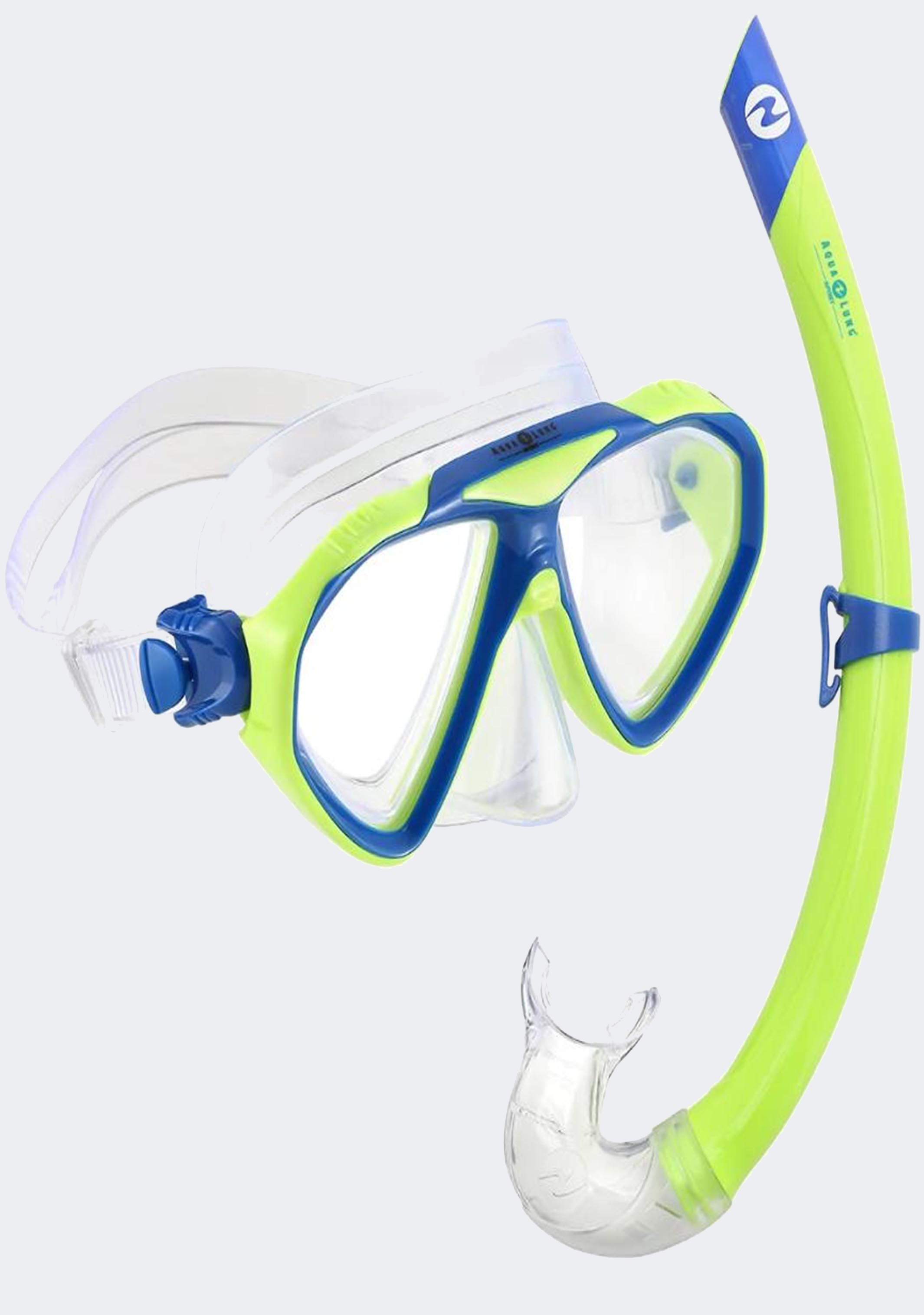 Aqua Lung Panda Junior Snorkel Set - Green & Blue Snorkeling Mask for Kids, Perfect for Pool, Beach & Ocean Adventures