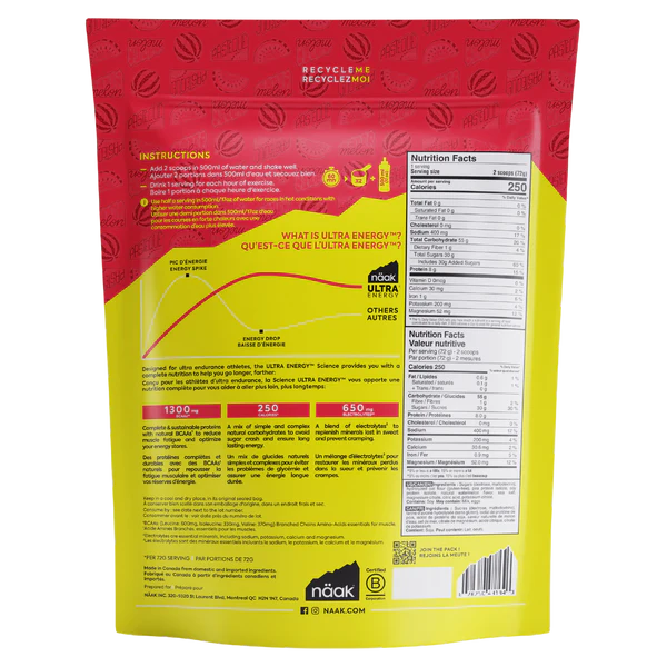 Naak Energy Drink Mix - Natural Electrolyte Powder for Hydration & Recovery - Perfect for Workouts, Hiking & Outdoor Activities