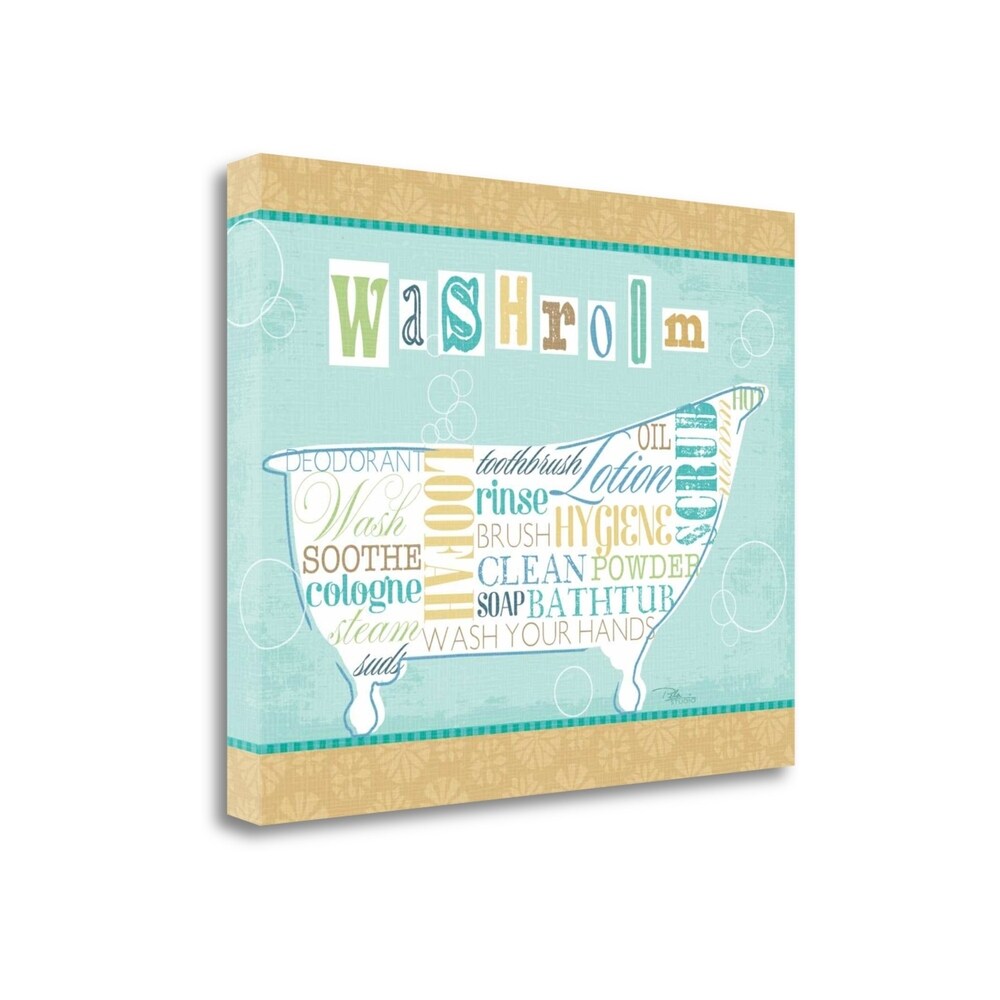 Bathroom Words II By Pela Studio - Premium Fine Art Giclee Print on Gallery Wrapped Canvas - Ready to Hang Wall Art - Perfect for Bathroom Decor, Living Room, Bedroom & Office Spaces