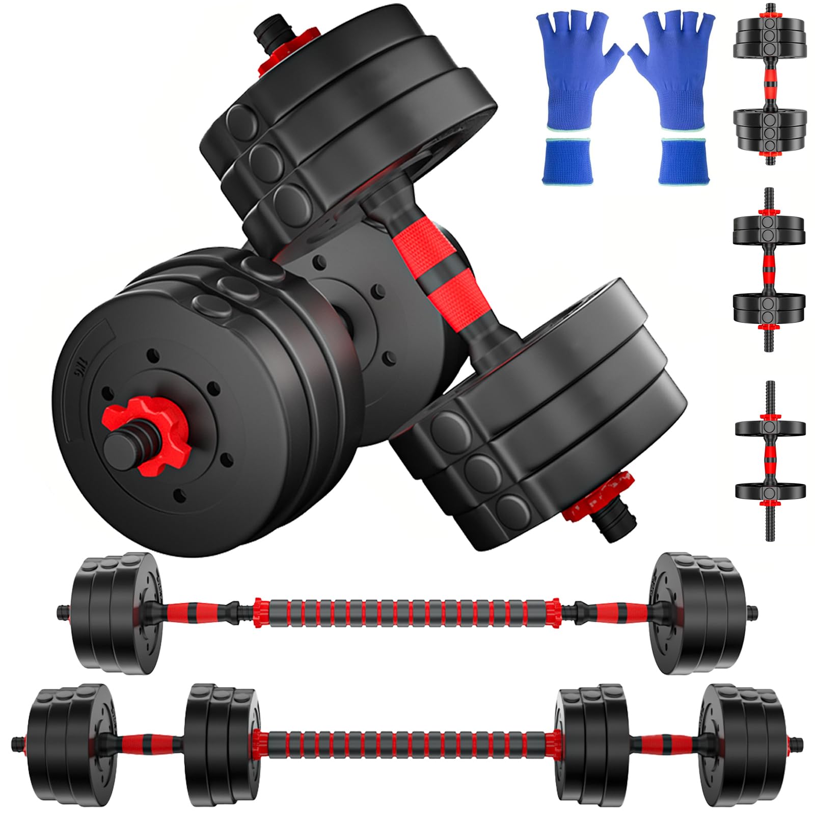 Adjustable Dumbbells Set 20LBS-44LBS, Home Gym Weight Set with 2 Hand Weights for Strength Training, Push-ups & Full-Body Workouts - Perfect Fitness Equipment for Men & Women at Home or Gym
