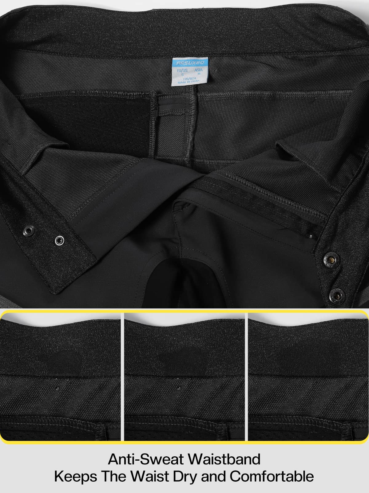 **ARSUXEO Men's Cycling Shorts - Loose Fit Mountain Bike Shorts with Moisture-Wicking Waistband - Breathable & Comfortable for Road & Trail Riding**