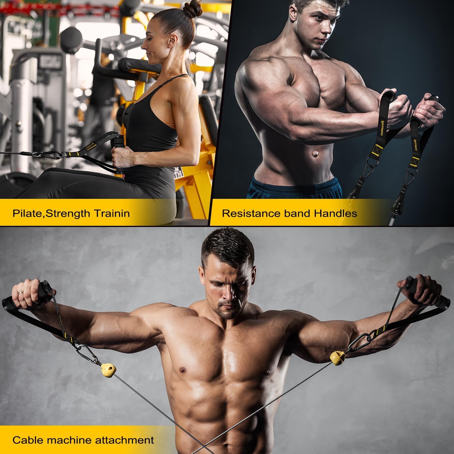 Heavy Duty Gym Cable Attachments for Home & Commercial Workouts - Durable Exercise Machine Grip Handles for Strength Training, Resistance Bands & Weight Lifting - Perfect for Men's Fitness Routines & CrossFit Workouts