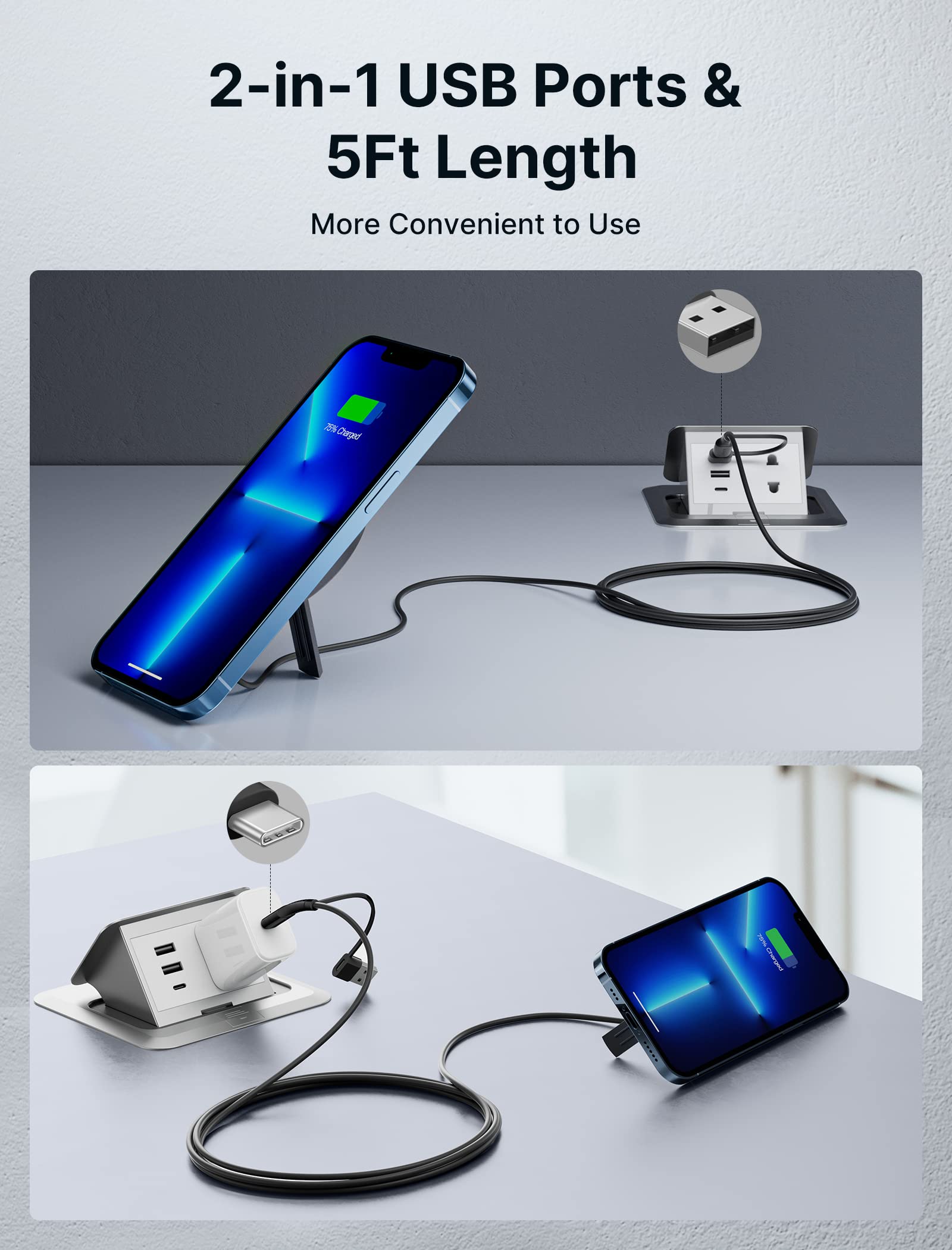 JSAUX 15W MagSafe Wireless Magnetic Charger Stand - Fast Charging for iPhone 16/16 Plus/16 Pro/16 Pro Max/iPhone 15/14/13/12 Series & AirPods - Portable Kickstand (Grey) | Perfect for Home, Office & Travel Charging