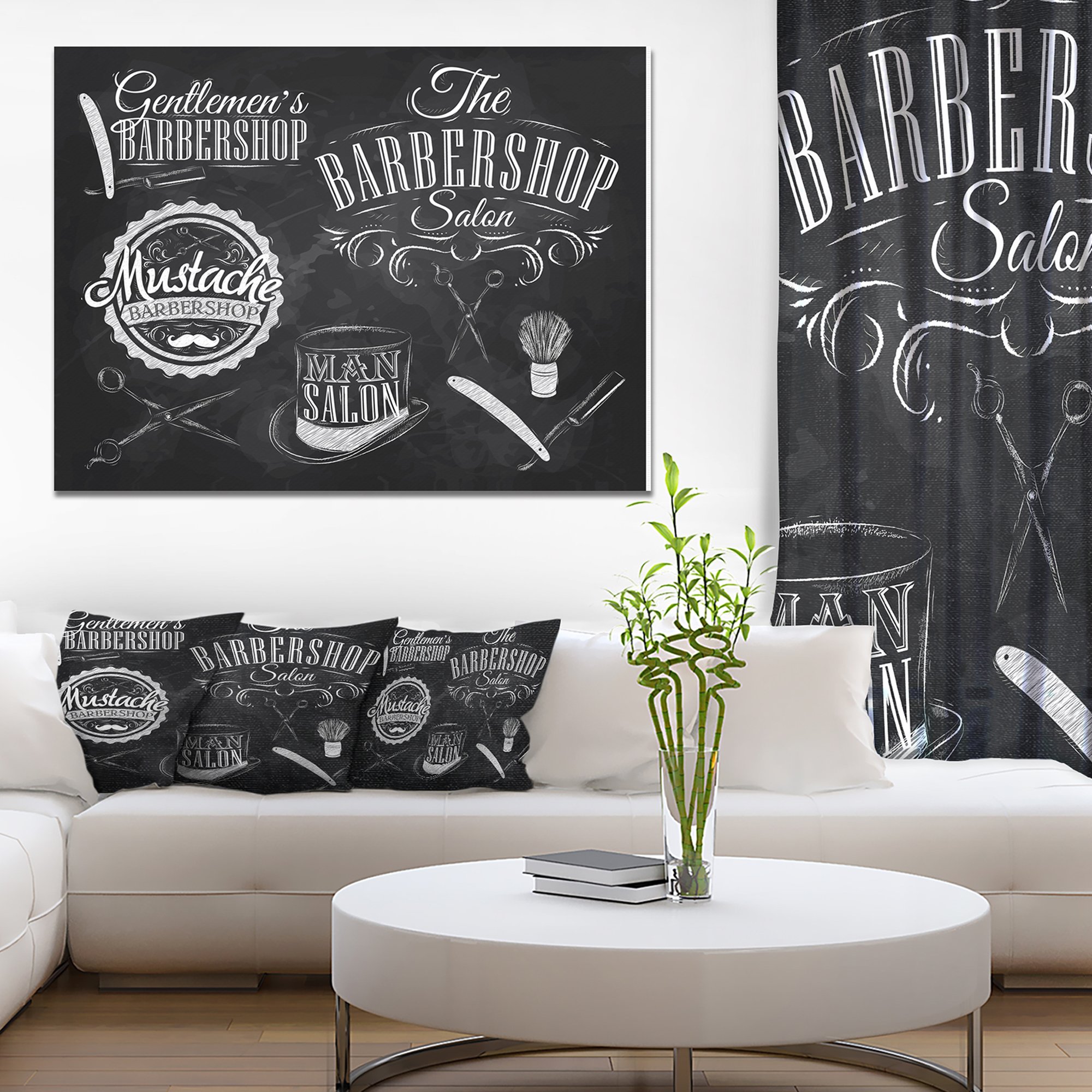 Barbershop Abstract Art Canvas Print - Modern Wall Decor for Home, Office & Salon - Perfect for Barber Shops, Living Rooms & Man Caves