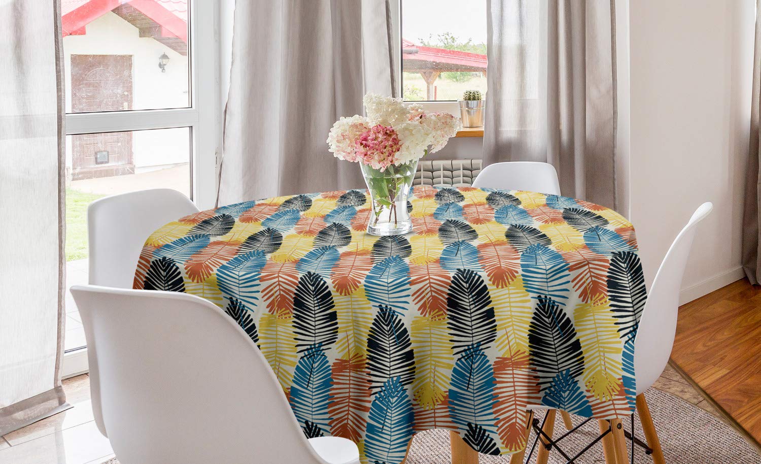 Ambesonne Tropical Round Tablecloth 60