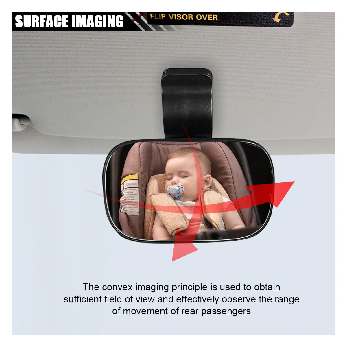 Adjustable Baby Car Mirror for Back Seat - Wide Angle Convex Rearview Mirror for Toddlers, Safe Clip-On Design for Viewing Rear Passengers (1PCS) - Perfect for Road Trips & Safe Driving with Kids