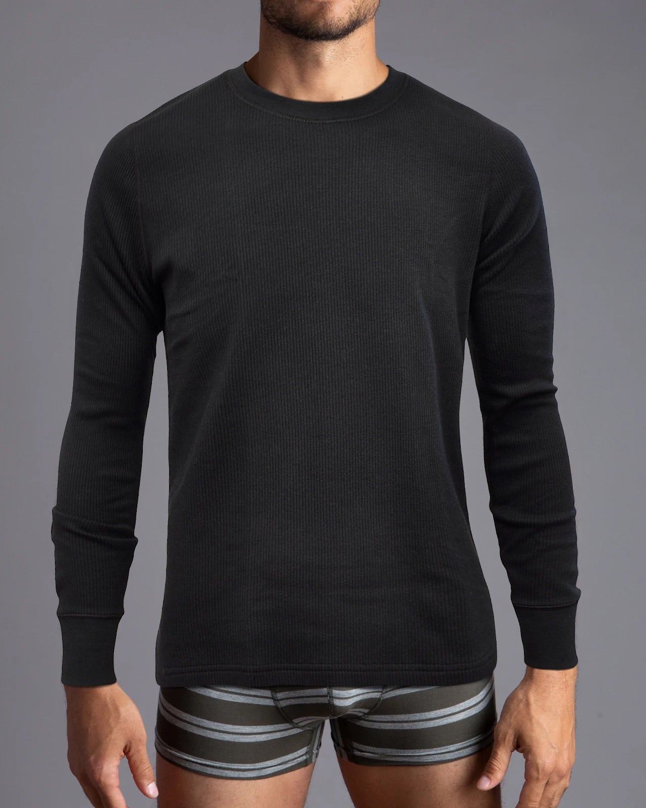 Men's THERMA RIB Thermal Crewneck Sweatshirt - Warm Winter Base Layer for Outdoor Activities & Casual Wear