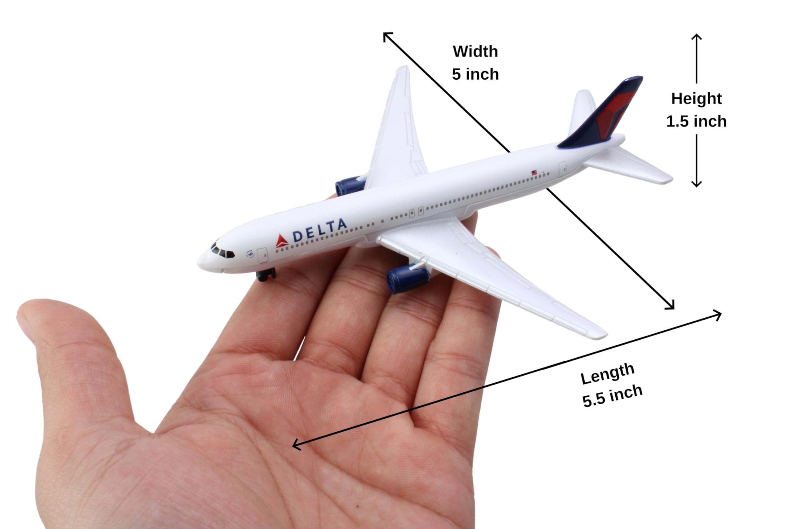 Daron Delta Air Lines Die-Cast Metal Model Airplane Toy with Plastic Parts for Kids Ages 3+ | Collectible Airplane Model for Kids, Travel Enthusiasts & Aviation Lovers | Perfect for Playtime, Display & Gift Giving