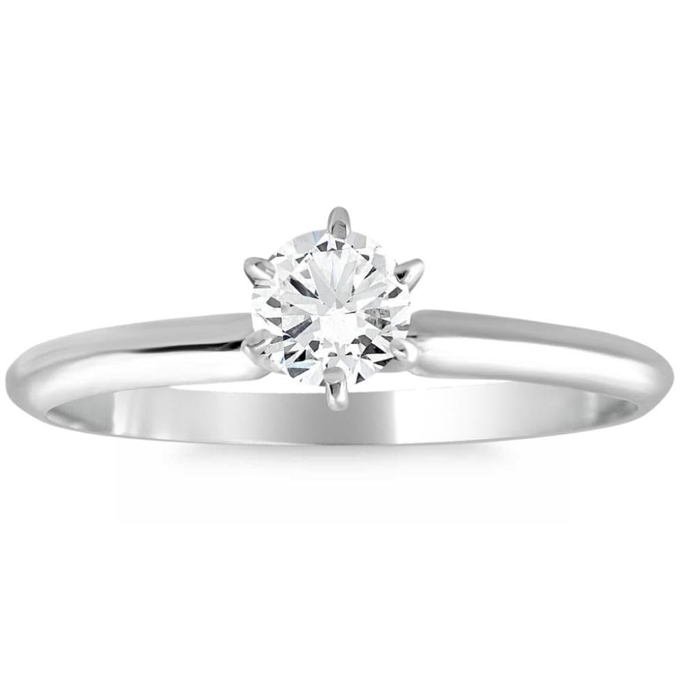 1/3 Carat Lab Grown Diamond Solitaire Engagement Ring - 14K Gold Round Cut Wedding Band for Proposal, Anniversary & Bridal Jewelry Gift