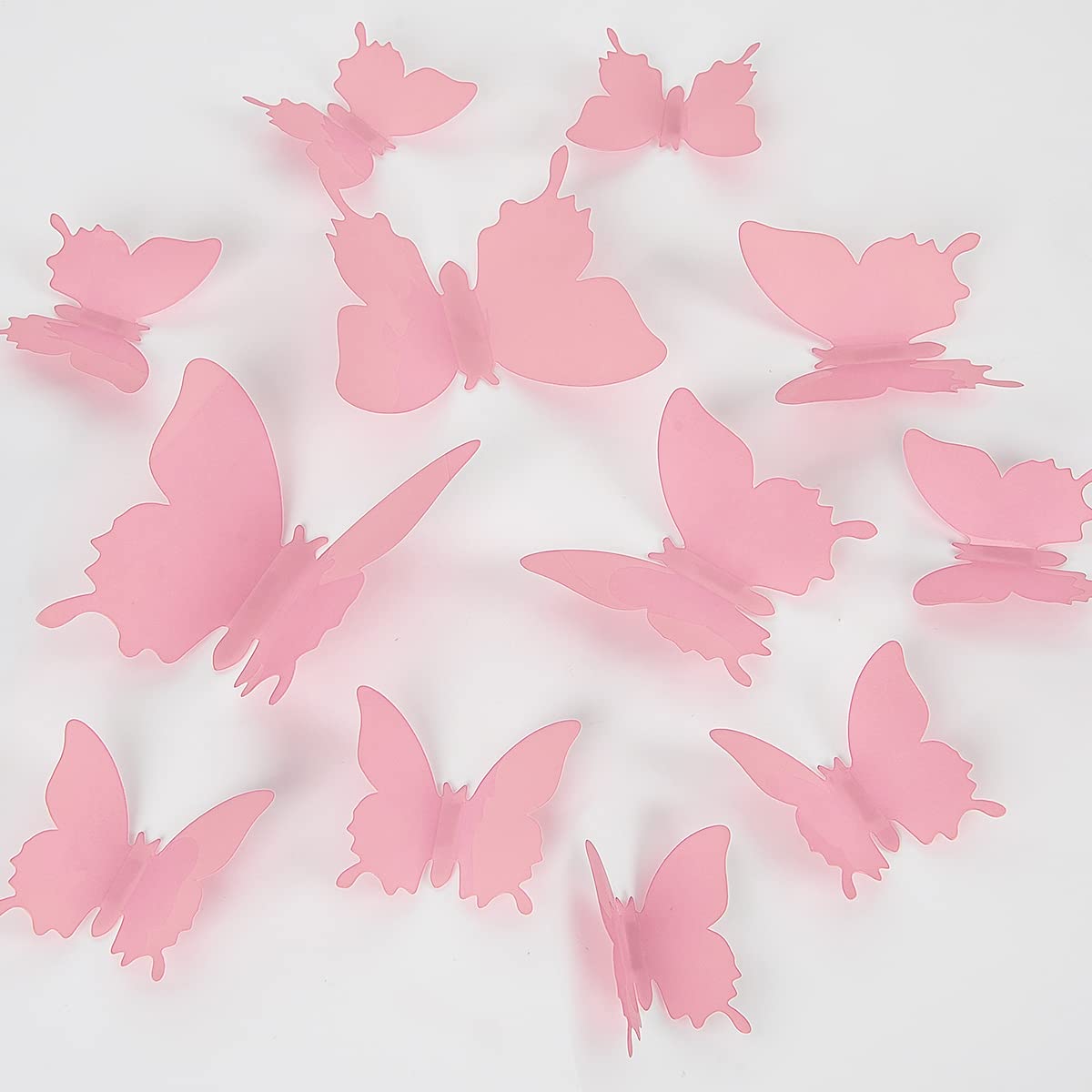 24 PCS Butterfly Wall Decals - Self-Adhesive Removable Butterflies Decor Stickers for Home, Nursery, Kids Room & Bedroom Decor - Pale Pink - Perfect for Birthday Parties, Baby Showers & Wall Art Projects
