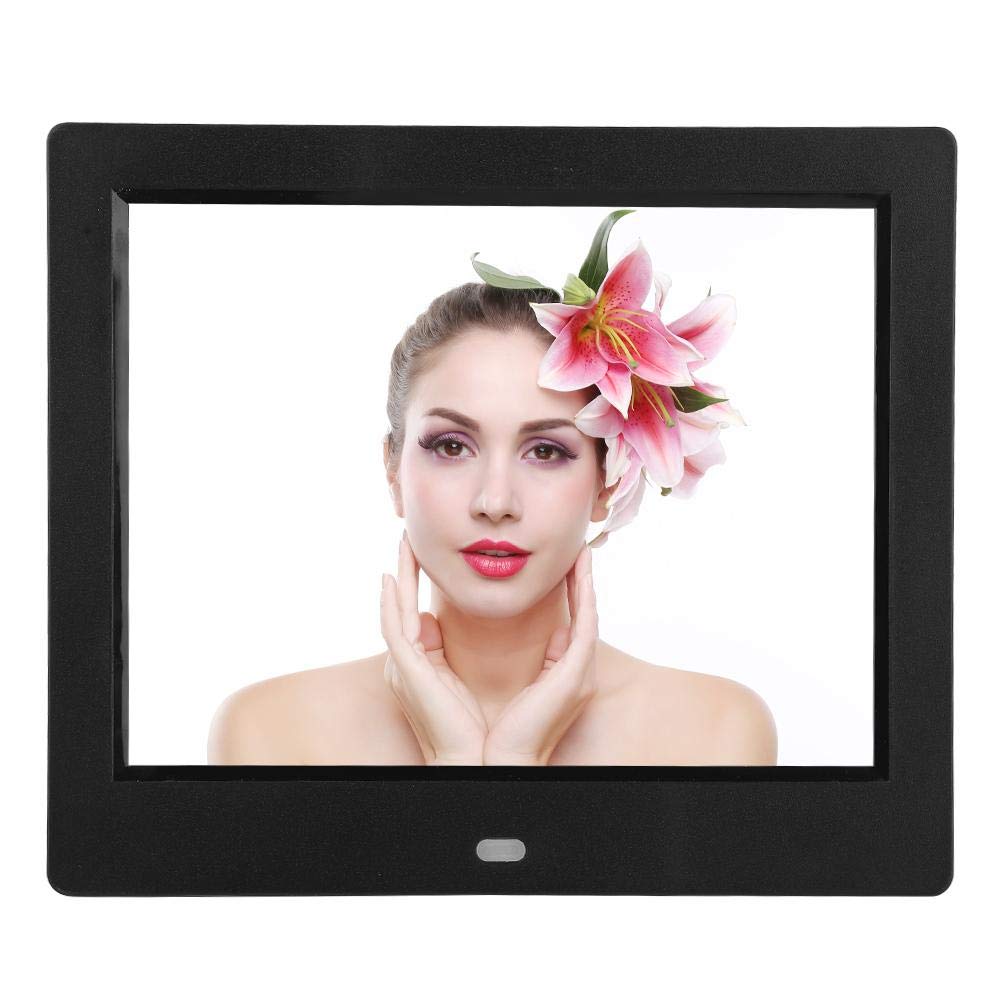 8-Inch Digital Photo Frame & Alarm Clock with 4:3 HD Display - Multi-Angle Standalone Desktop Electronic Watch, Calendar for Elderly - Perfect for Home, Office Decor & Gift Giving (UK Plug, White)