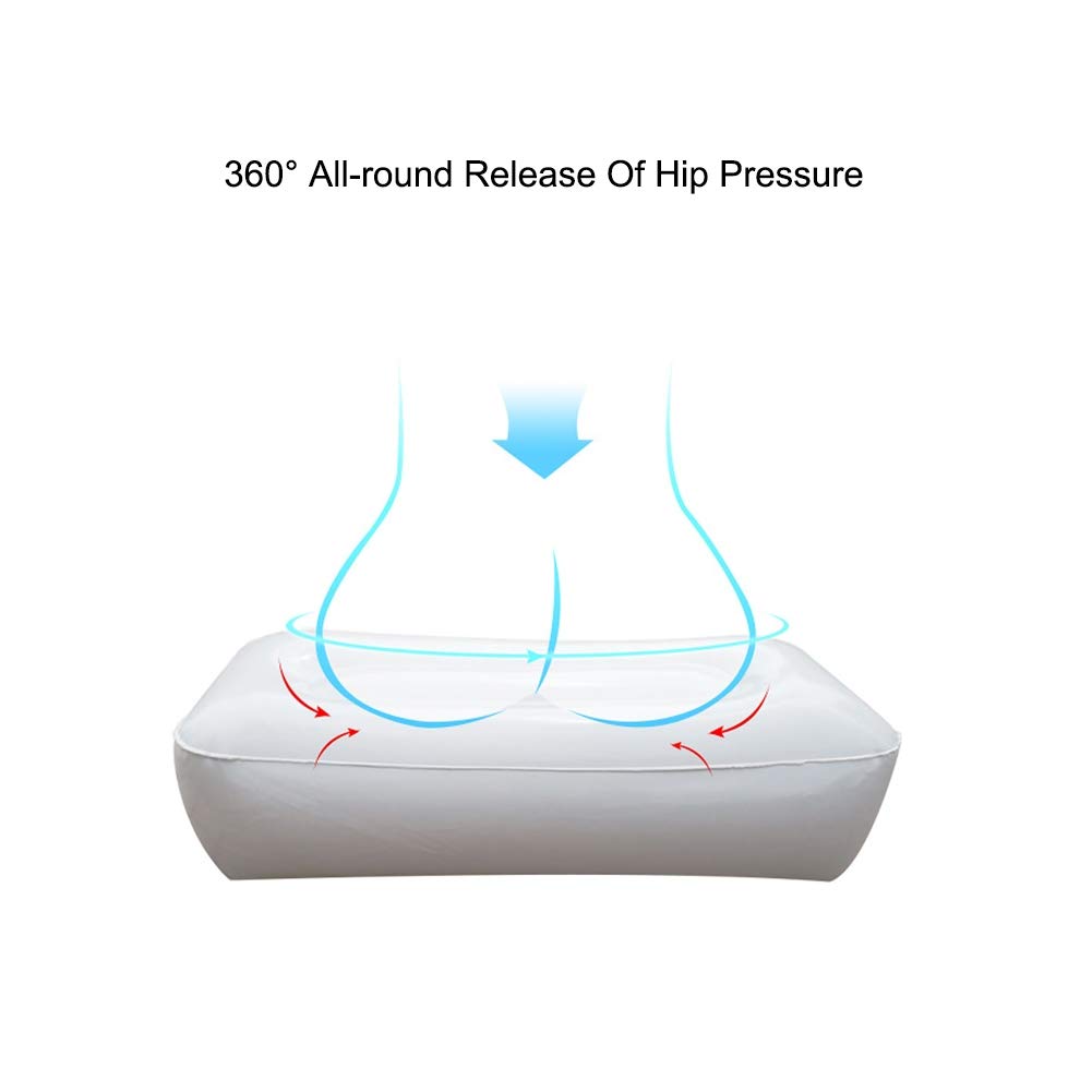 Premium Thickened PVC Inflatable Kayak Seat Cushion - Foldable Waterproof Padded Mat for Camping, Fishing & Beach - Lightweight Gray/White Outdoor Gear for Kayaking, Boating, Picnics & Hiking Adventures