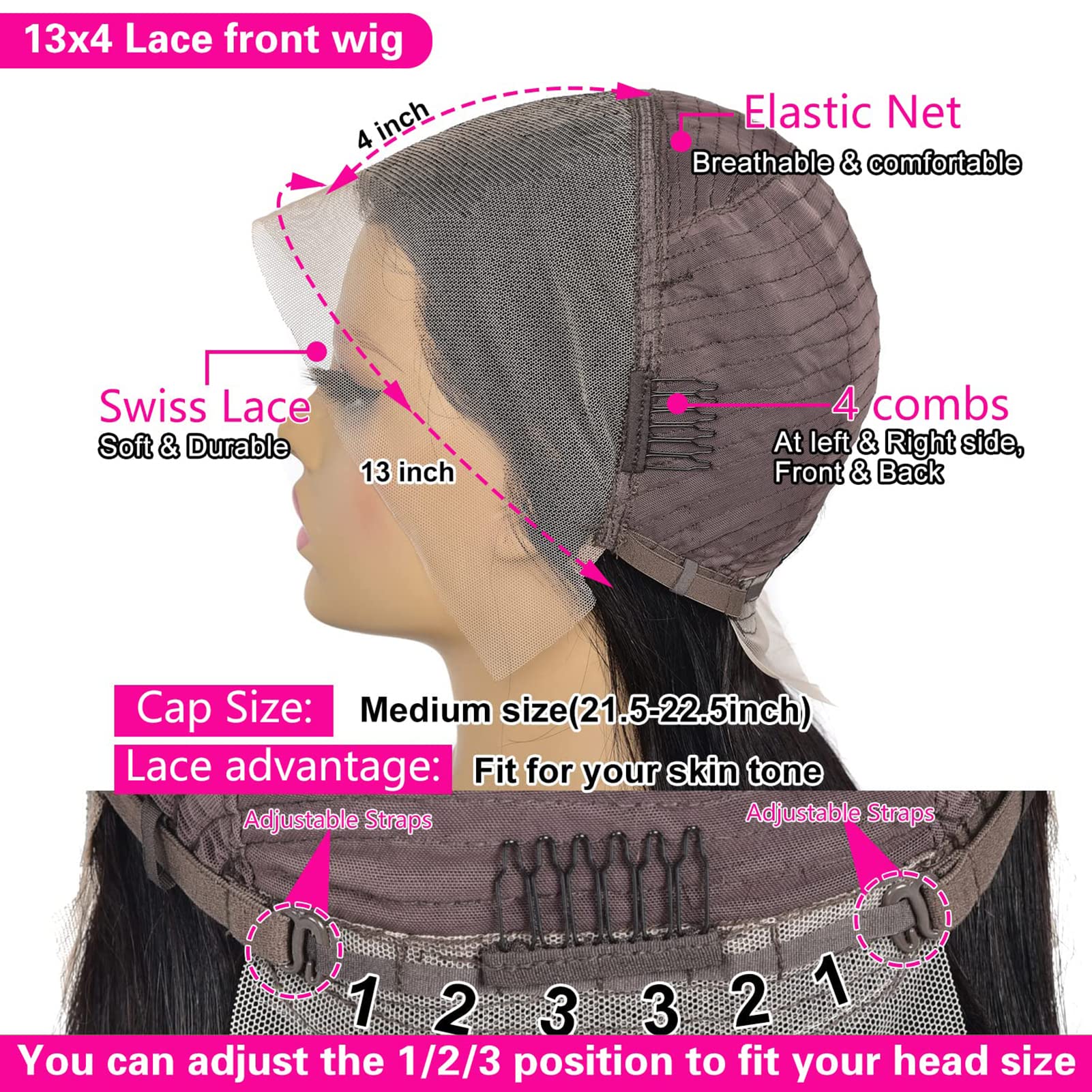 13x4 Lace Front Wigs Human Hair - Pre Plucked 150% Density Brazilian Virgin Hair Wig for Black Women with Baby Hair | Natural Black Color | 14 Inch Bob Style | Perfect for Daily Wear, Parties & Special Occasions