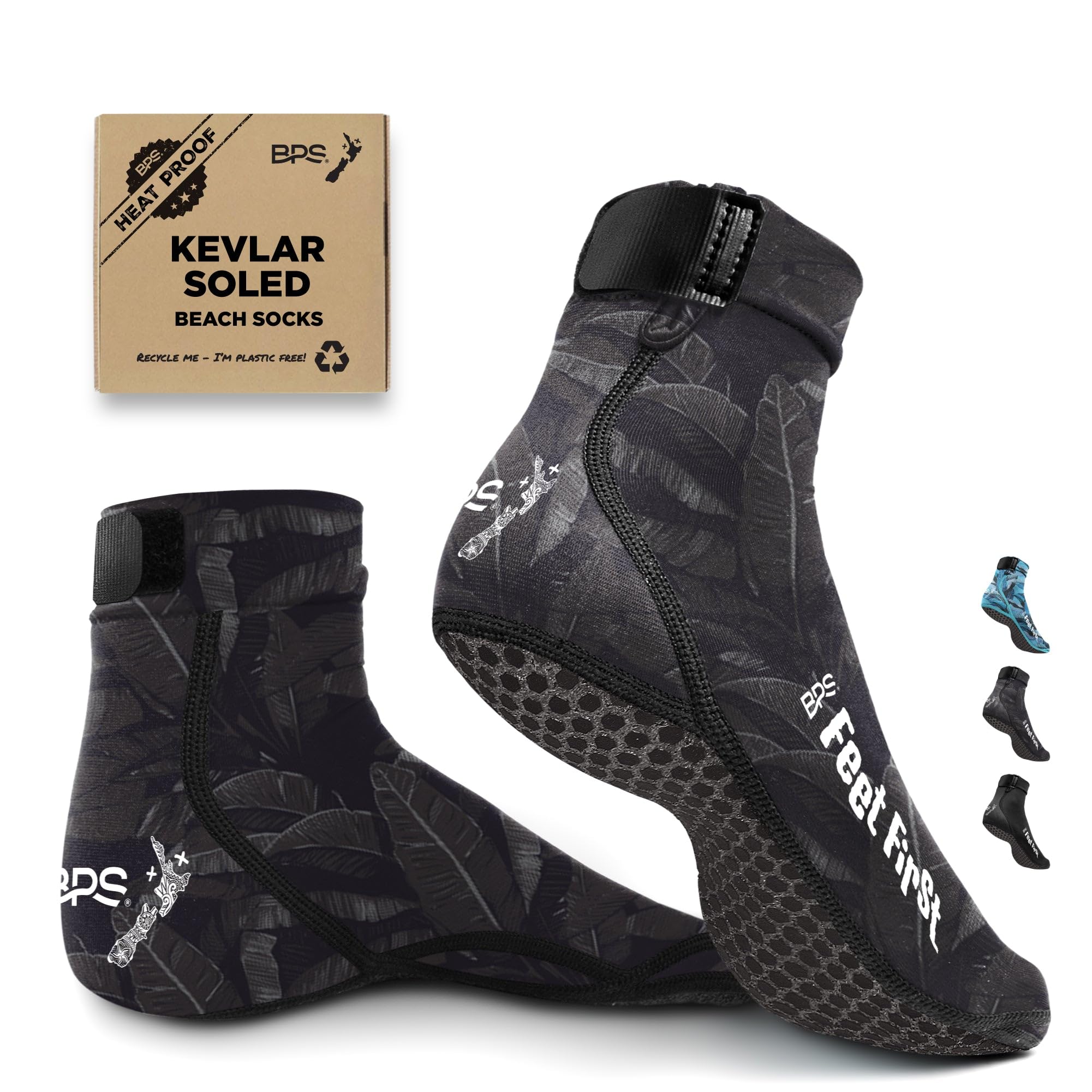 BPS New Zealand 'Feet First' Beach Volleyball Soccer Sand Socks - Water Sports Footwear with Flexible Kevlar Soles for Men & Women - Perfect for Beach, Volleyball, Surfing and Outdoor Activities