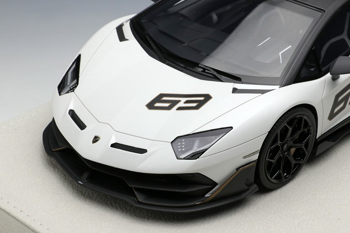 EIDOLON 1:18 Scale Lamborghini Aventador SVJ 63 2018 Diecast Model Car - Matte Pearl White Finish | Collectible Sports Car for Display, Gifts & Car Enthusiasts