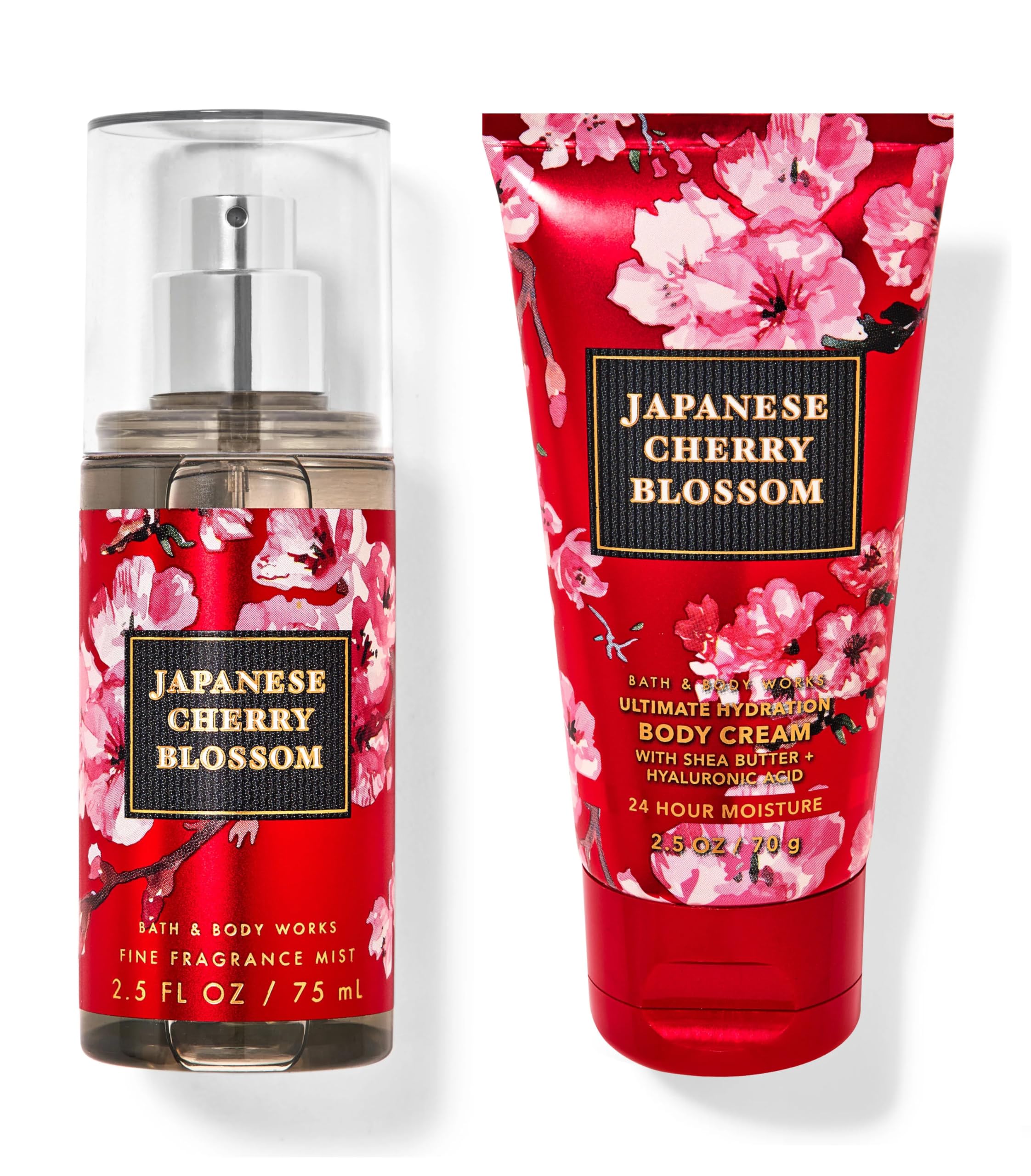 Japanese Cherry Blossom Travel Size Fragrance Mist & Body Lotion Set - Mini 2.5 oz Each by Bath & Body Works | Perfect for On-the-Go Freshness, Gifts & Travel Essentials (Packaging May Vary)
