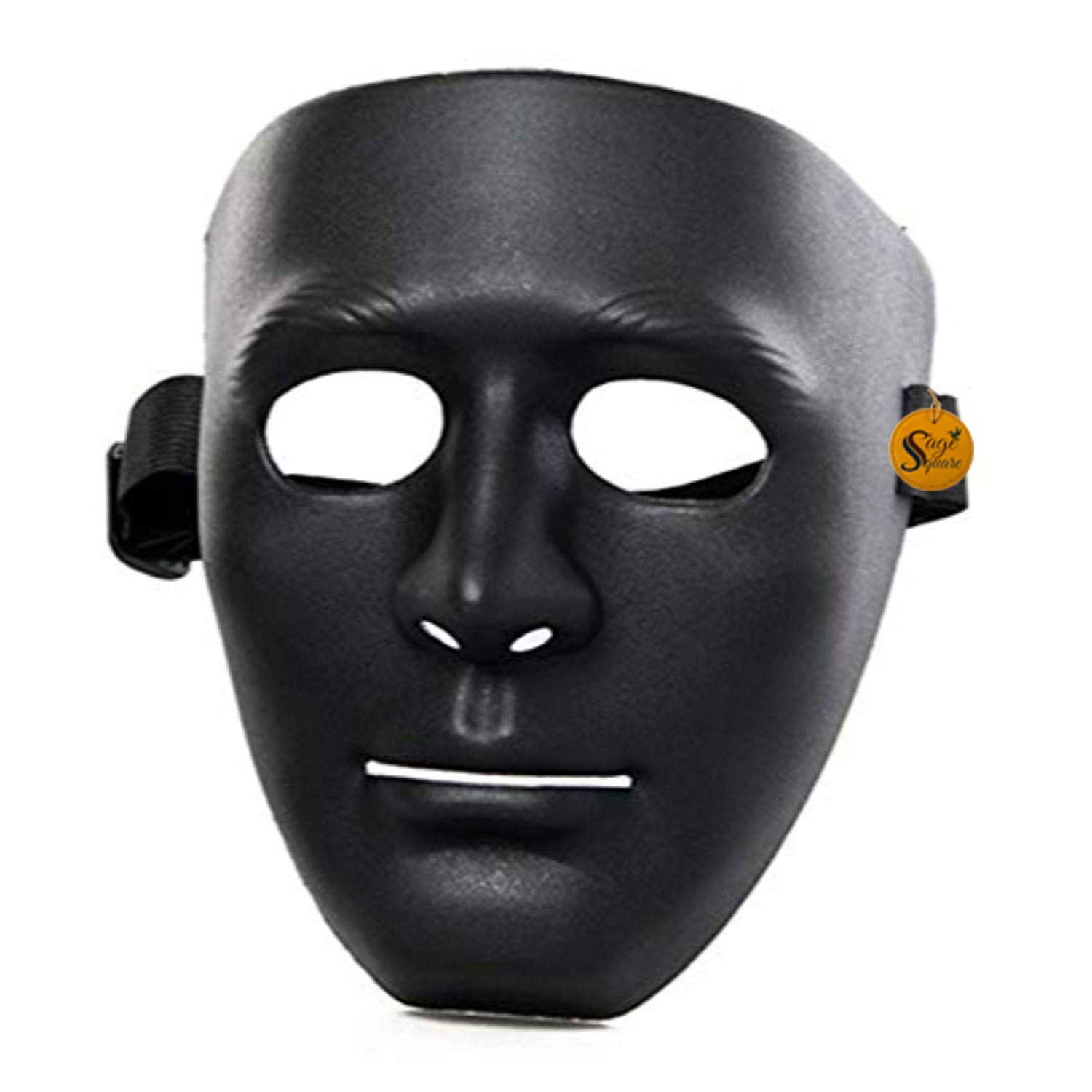 V for Vendetta Anonymous Cosplay Mask - Sage Square Stoneman Vendetta Comic Fawkes Mask (Black, Pack of 2) | Perfect Fit for Halloween Costumes, Political Protests & Comic Conventions