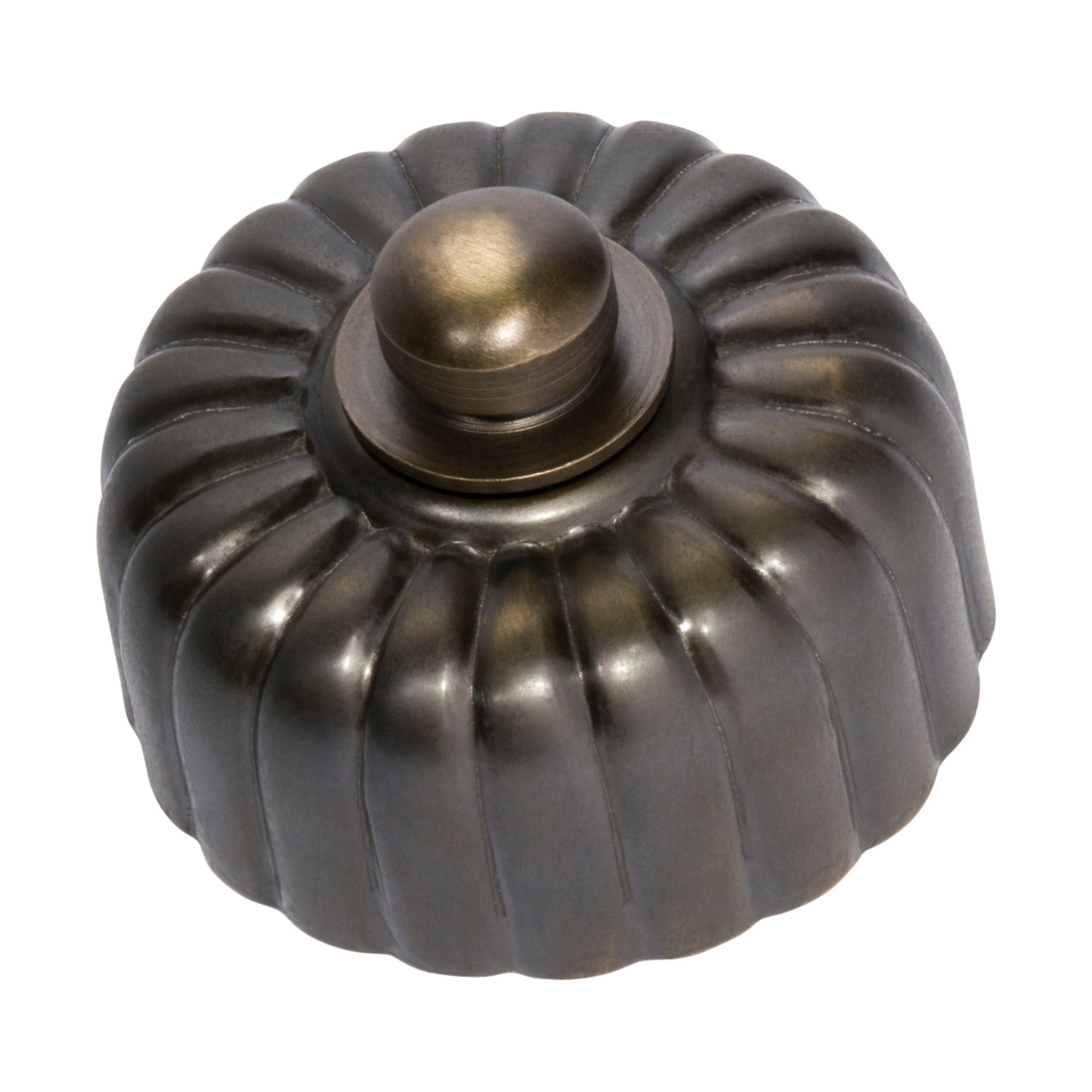 5571/250 LED Dimmer Switch 250T Fluted Antique Brass - 55mm x 40mm for Home Lighting Control & Smart Dimming Solutions
