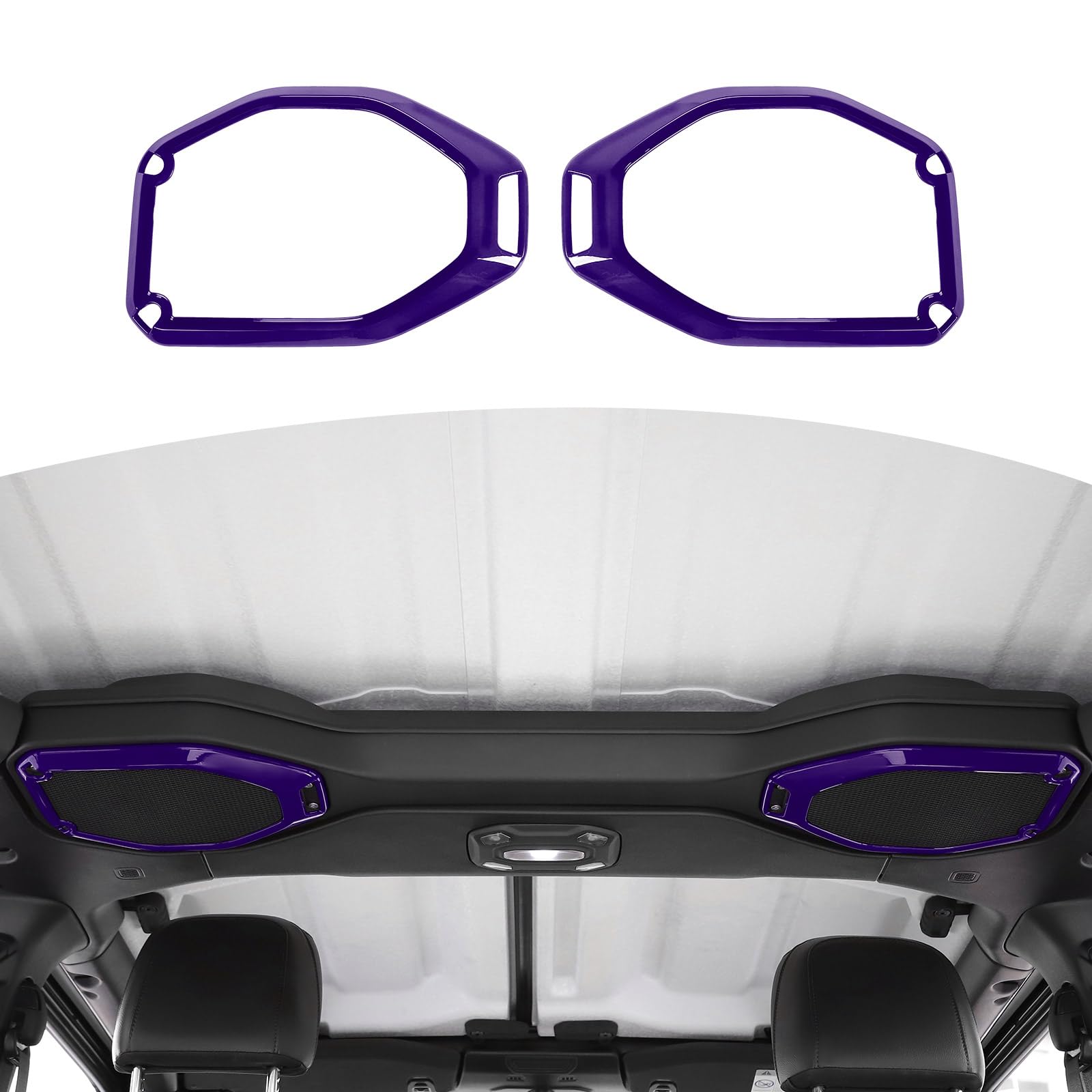 Jeep Wrangler JL JLU & Gladiator JT (2018-2023) RT-TCZ Roof Speaker Cover Trim - Purple Interior Accessories (2-Piece Set) | Perfect for Off-Road Adventures & Car Audio Upgrades