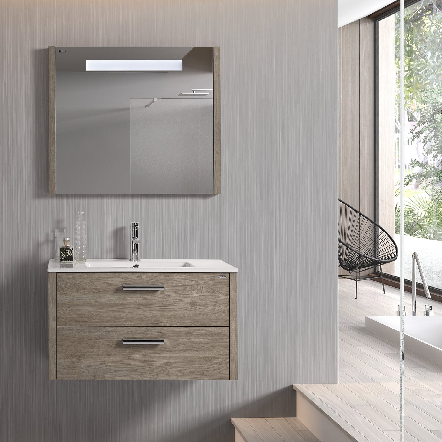 VALENZUELA Serie Nova LED Backlit Bathroom Vanity Mirror - Wall Mounted Makeup Mirror with Adjustable Lighting for Modern Bathrooms & Dressing Rooms