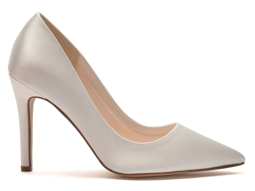 Ivory Satin Wedding Shoes for Bride by Rainbow Club - Size 4 - Perfect for Bridal Ceremony, Wedding Reception & Photoshoot