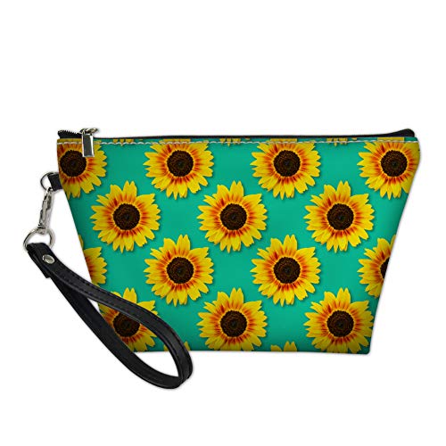 UPETSTORY Vintage Sunflower Print Makeup Bag - Cute Small Cosmetic Pouch for Girls, Bridesmaid Gift, Personalized Toiletry Kit - Perfect for Travel, Purse Organizer & Everyday Use