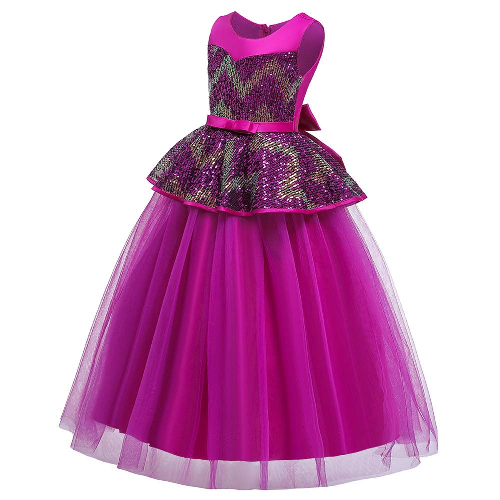 Sparkly Sequins Girls Long Party Dress - Elegant Formal Gown for Kids, Flower Girl & Evening Events | Perfect for Weddings, Pageants & Special Occasions