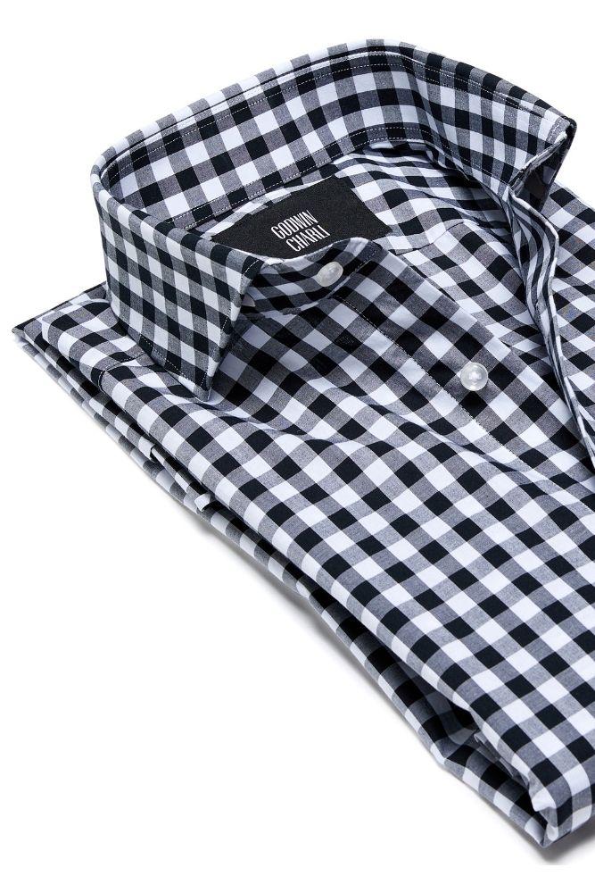 Pilot BC Shirt - Black & White Checkered Cotton Shirt for Men | Casual Wear, Travel & Outdoor Activities