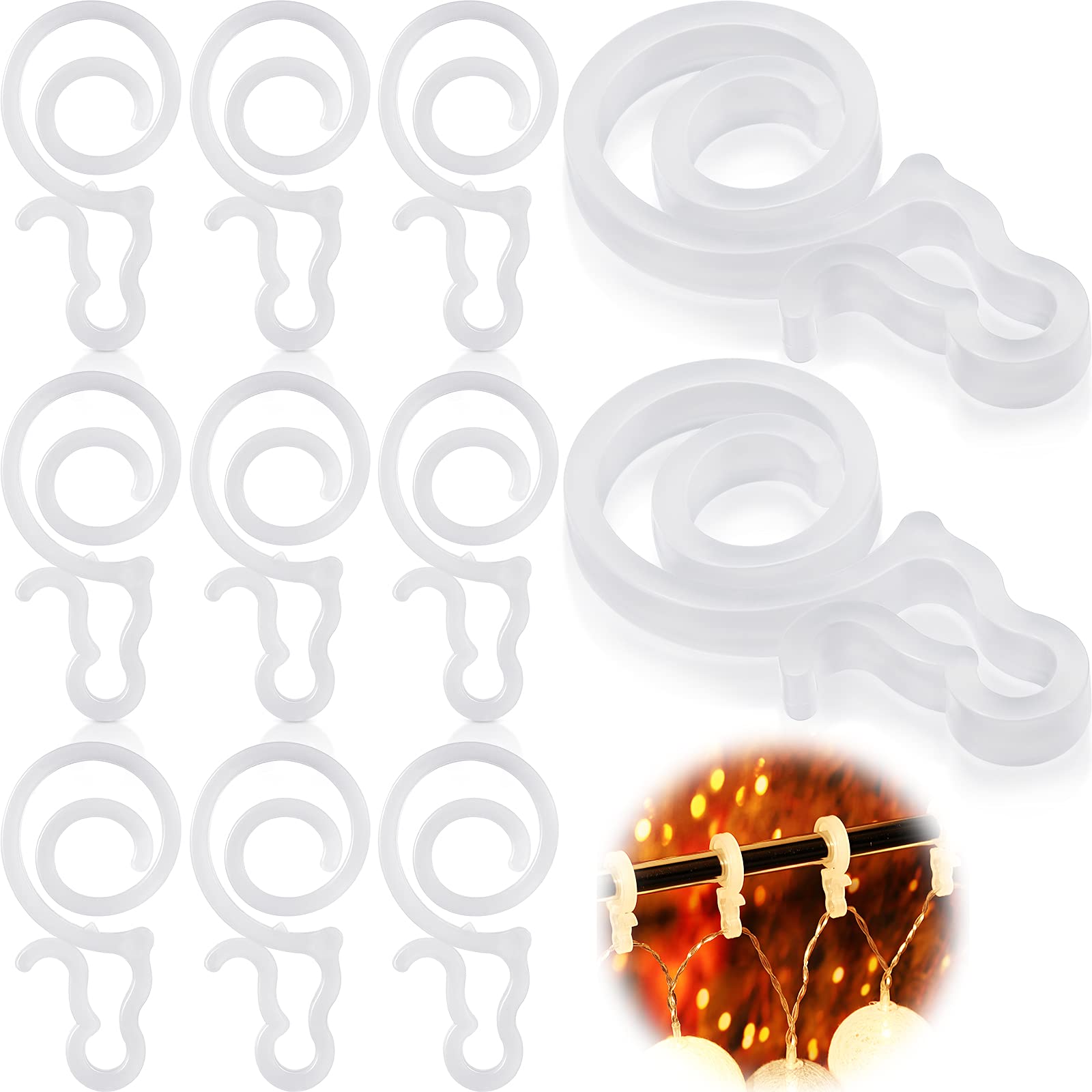 150 Pack Weatherproof Plastic Gutter Hooks for Christmas String Lights - Durable Mini Light Clips for Gutters, Valentine's Day, Birthday & Holiday Decorations - Perfect for Outdoor Patio, Garden, and Roof Decor