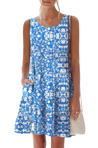 Light Blue Print Sleeveless