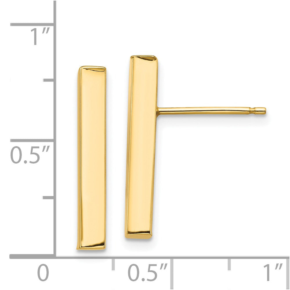 Gold Polished 3mm Post Earrings TF1379 - Elegant Minimalist Stud Earrings for Women, Perfect for Everyday Wear, Office & Special Occasions