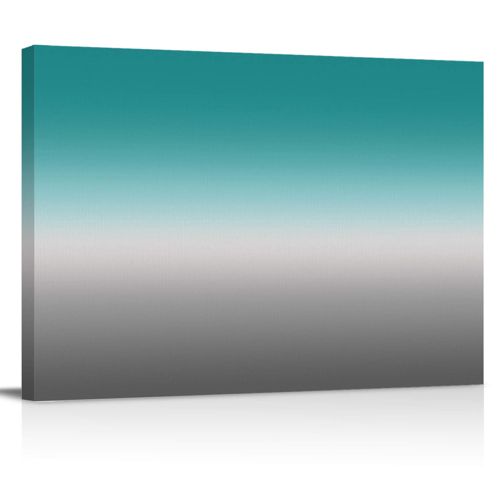 Yun Nist Canvas Wall Art - Teal Gradient Minimalist Abstract Painting Print, Framed & Stretched Ombre Grey Artwork - 12x8 Inch Modern Home Decor for Living Room, Bedroom & Bathroom | Perfect for Contemporary Spaces & Gift Giving